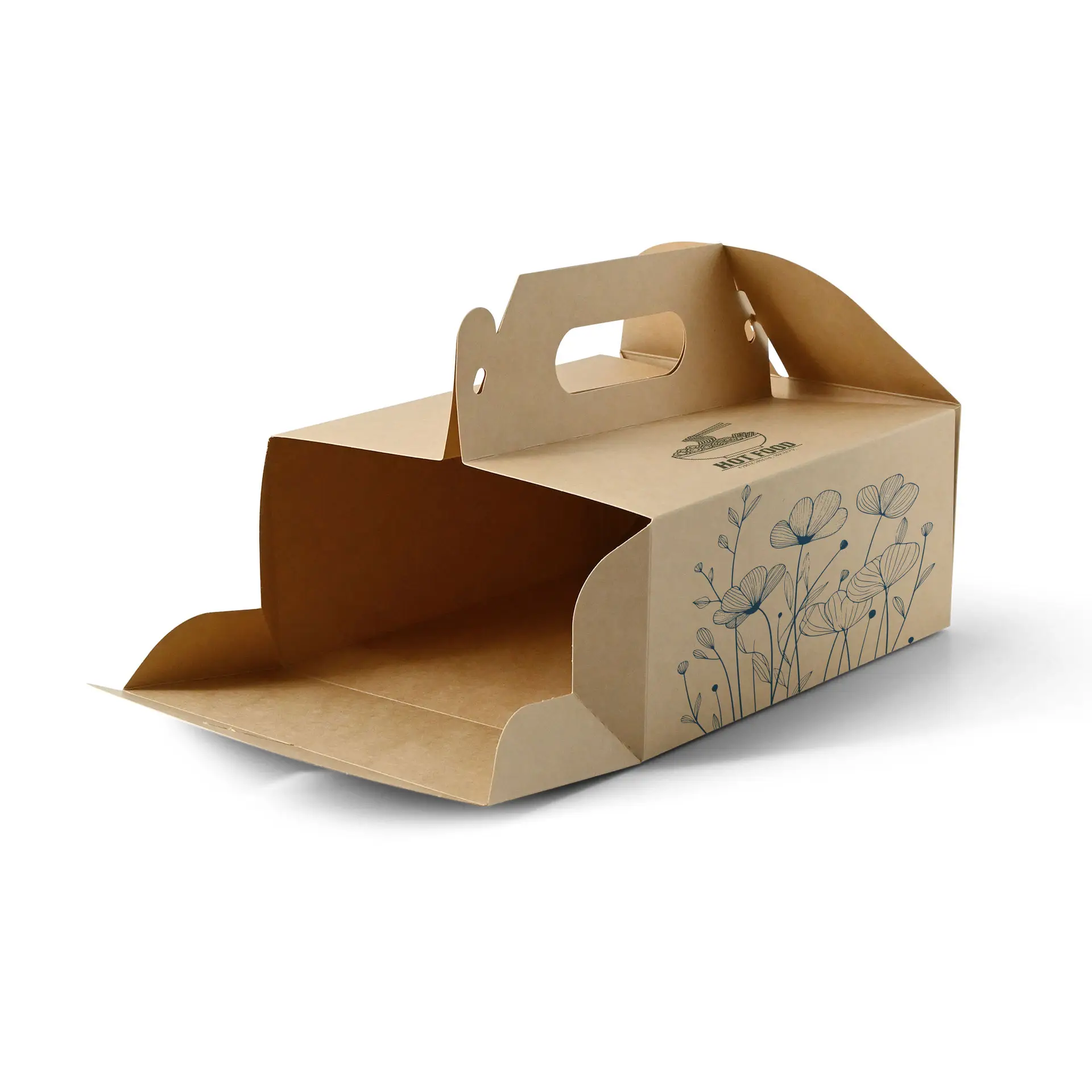 Kuchenboxen bedruckt, 21 x 16 x 9 cm, braun