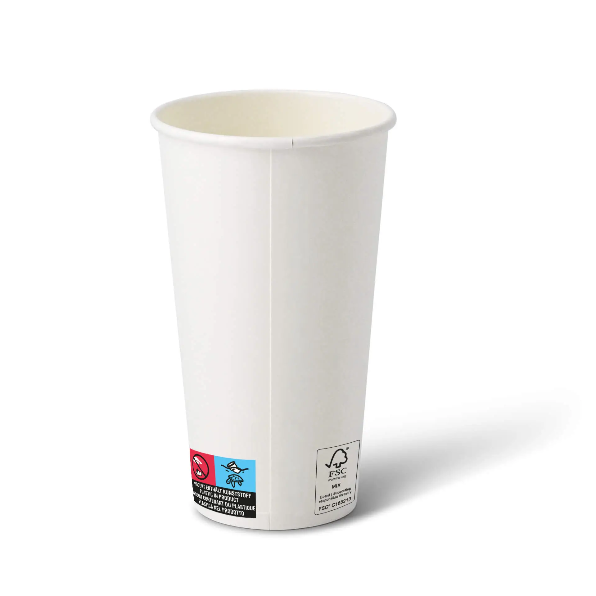 Pappbecher (beschichtet) 500 ml / 20 oz, Ø 90 mm, weiss
