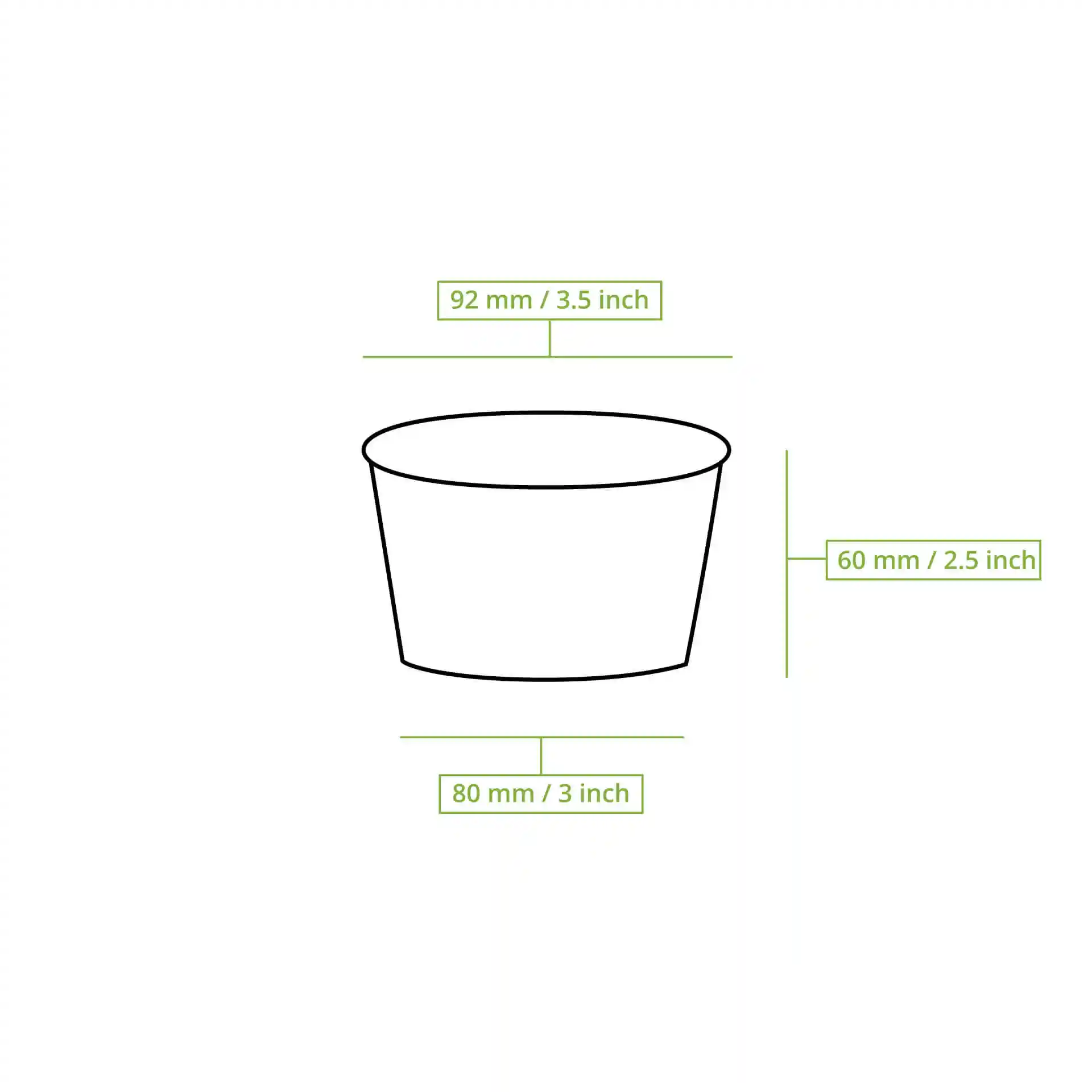 Eisbecher aus Pappe M, 200 ml, max. 270 ml, Ø 92 mm, weiss