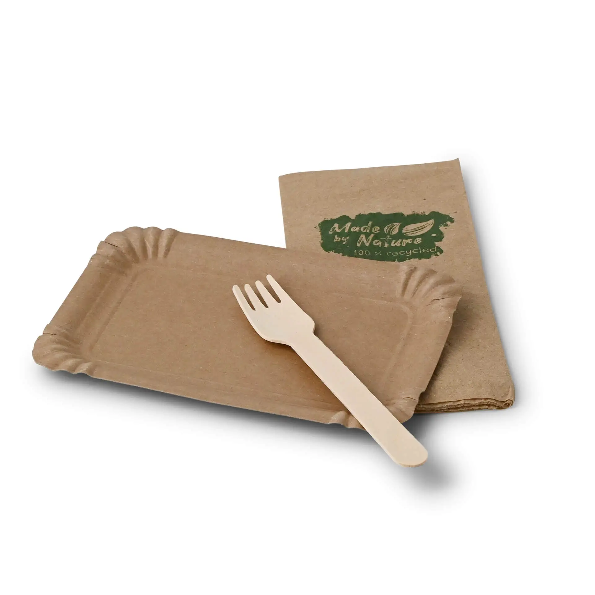 Pappteller 10 x 16 cm, braun, rechteckig