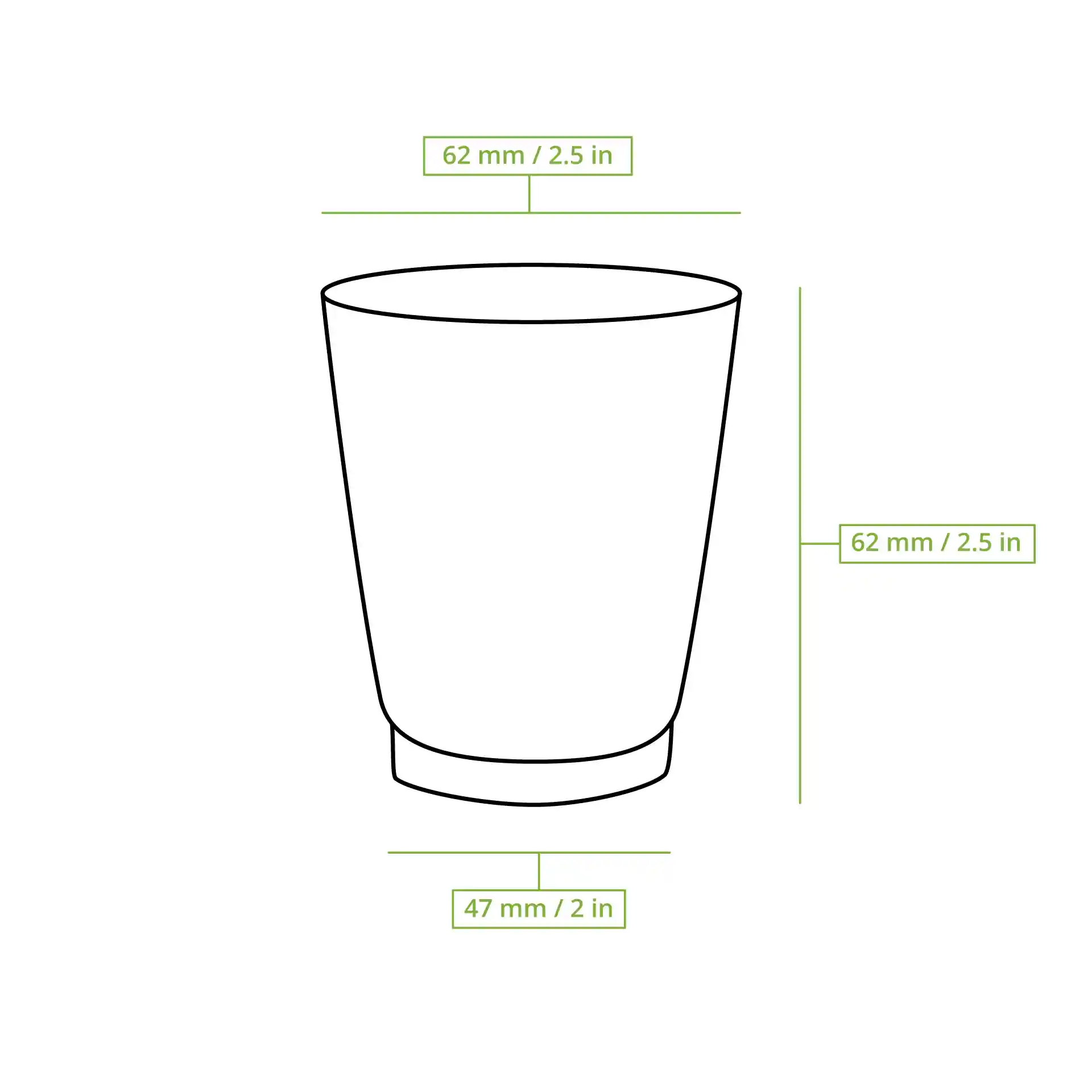 Gobelet en carton ondulé  100 ml / 4 oz, Ø 62 mm, brun / intérieur blanc, revêtement PLA