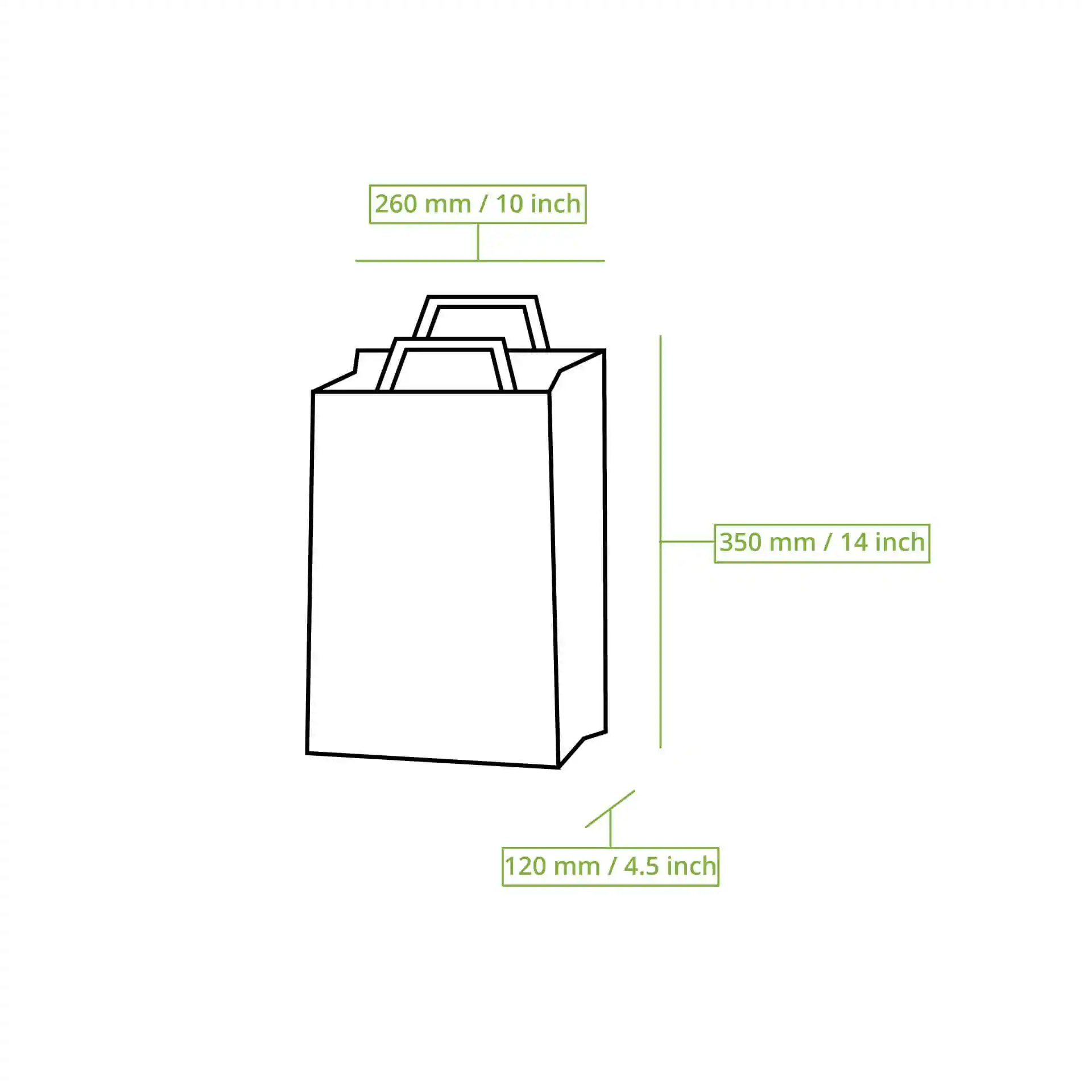 Tragetaschen aus Recyclingpapier L, 26 x 12 x 35 cm, braun