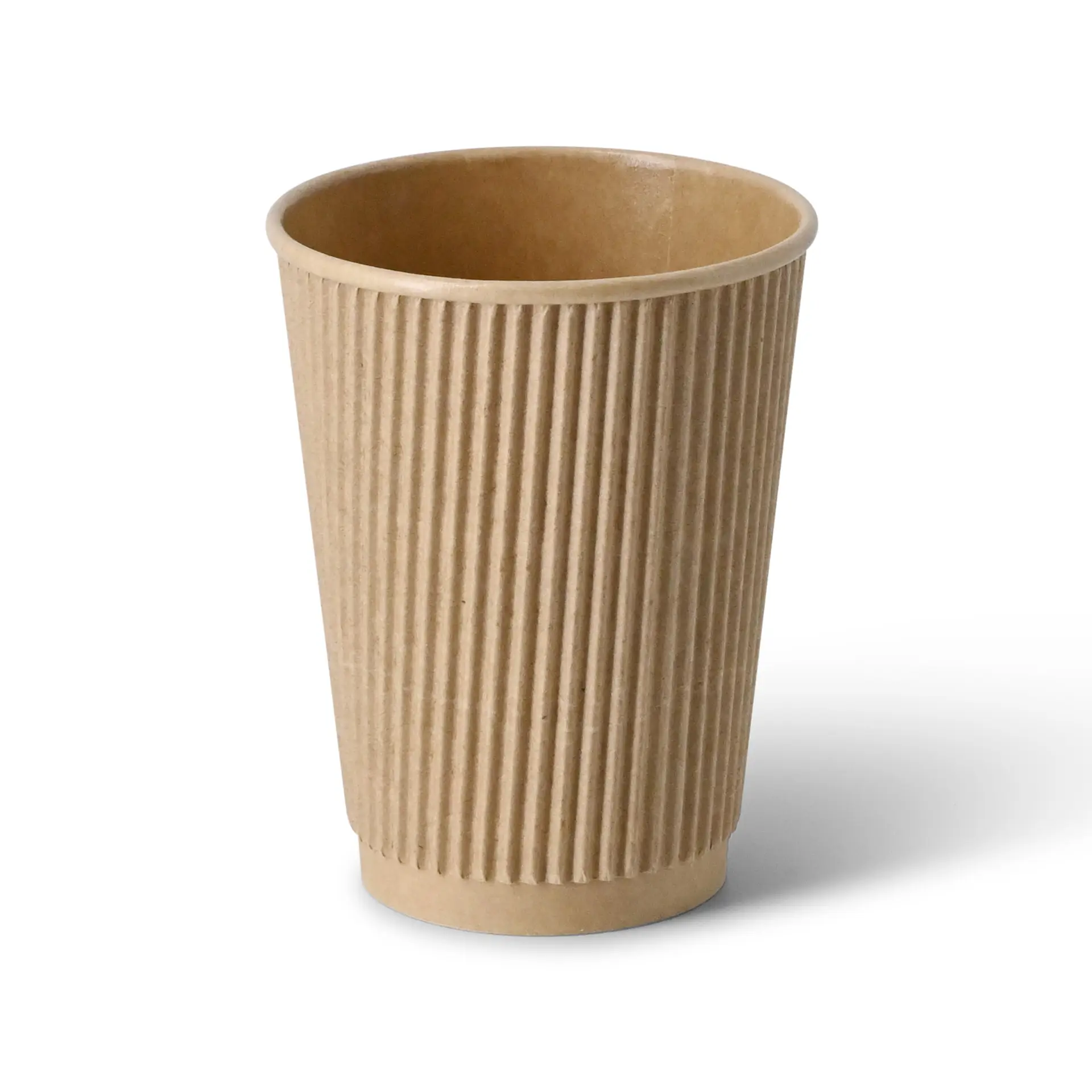 Gobelet ondulé brun 30 cl / 12 oz, Ø 90 mm dhd04853-riffelbecher-kaffee-to-go-becher-300-ml-12-oz-90-mm-braun-1