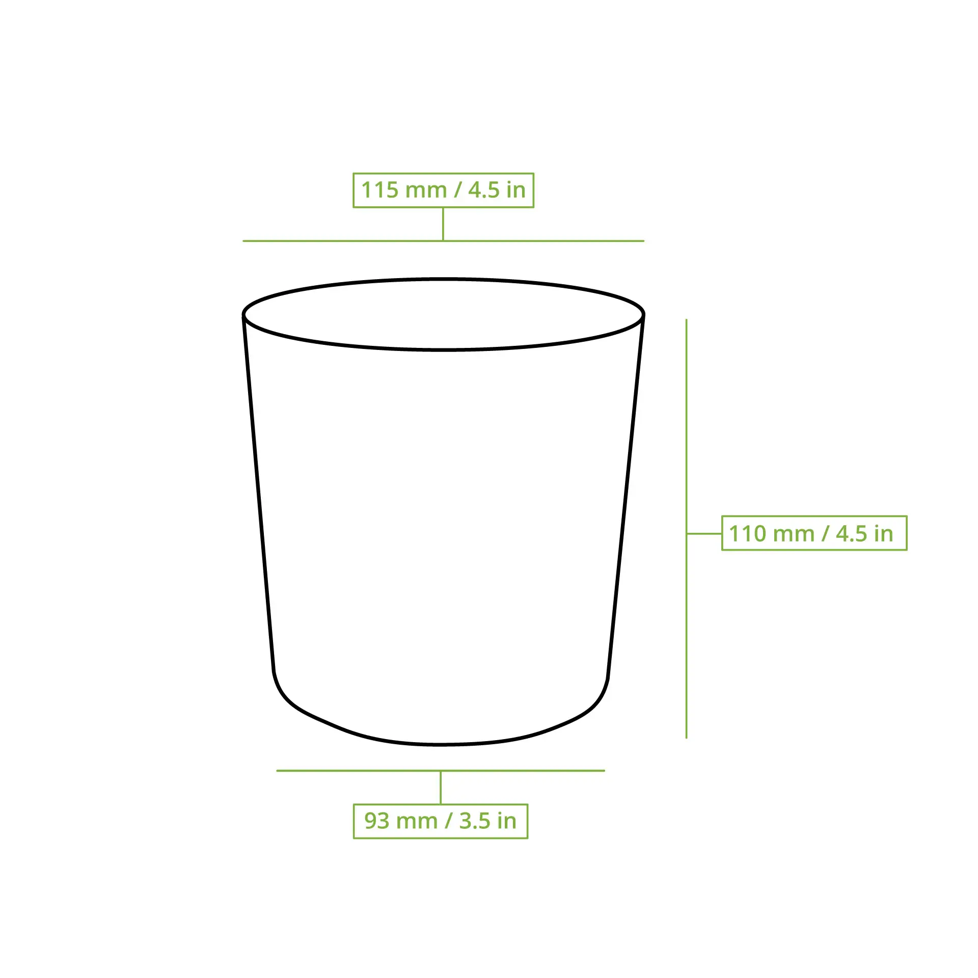 Bol de soupe biodégradable blanc en carton, capacité de 16 oz, diamètre de 115 mm, revêtement PLA et certification FSC.