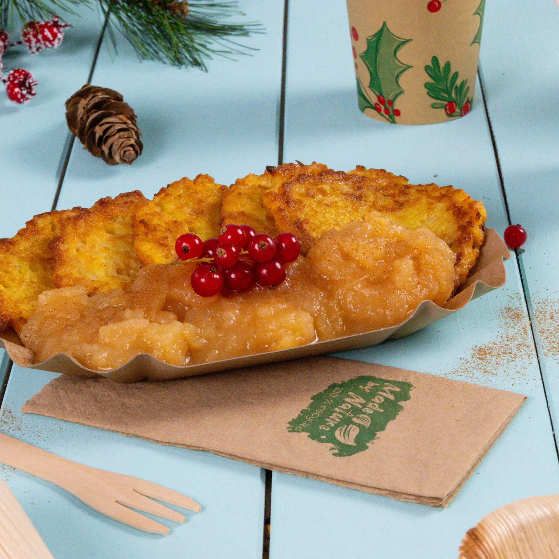 rServiettes en papier 32,5 x 32,5 cm, 2 plis, 1/8, non blanchies, "Made by Nature"