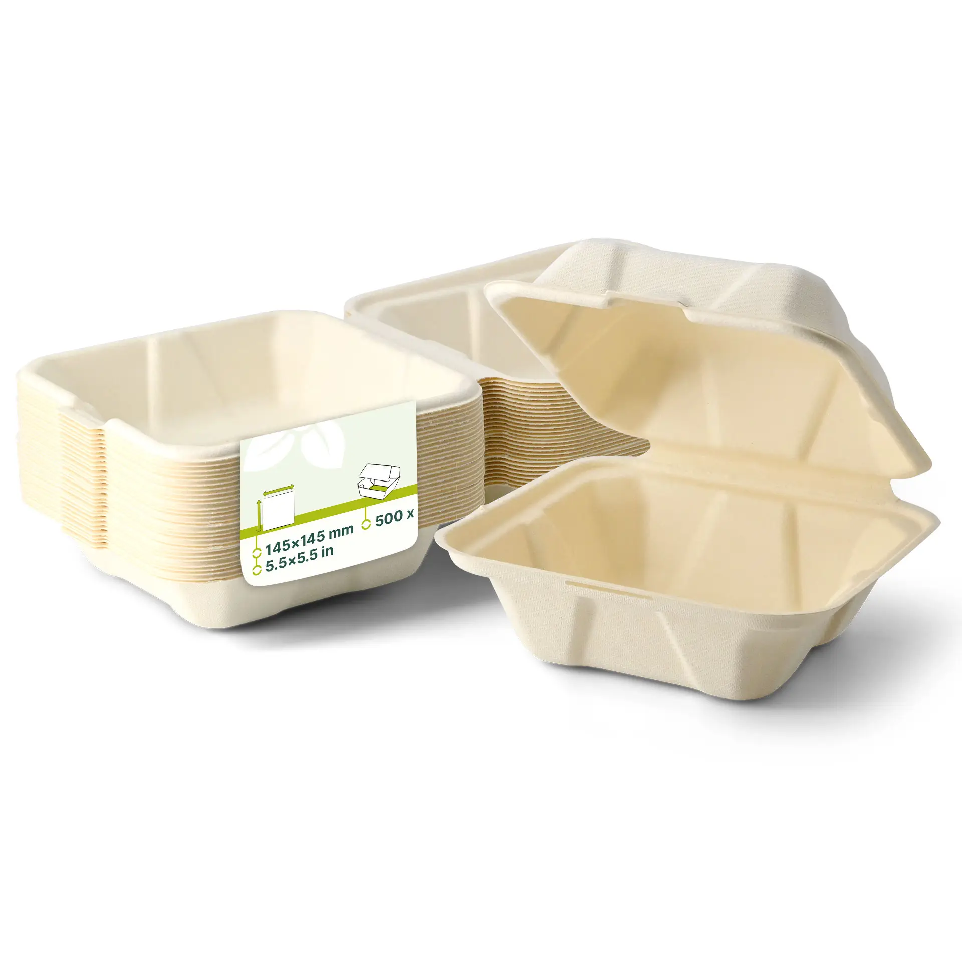 Boîte à burger carrée en pulpe de bois 14,5 x 14,5 x 7 cm dfc01210-holzfaser-burger-boxen-145-x-145-x-7-cm-quadratisch