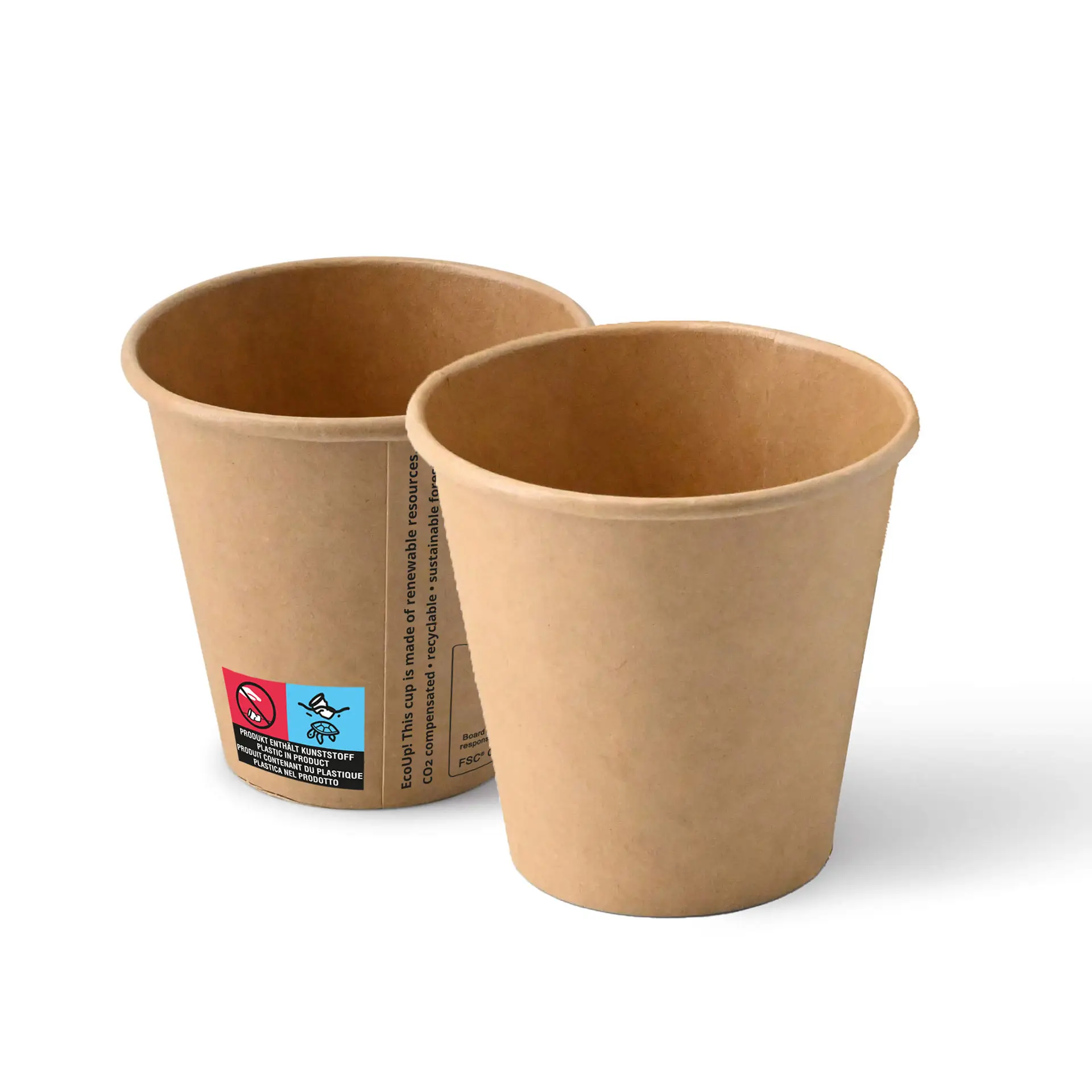 Pappbecher (beschichtet) 150 ml / 6 oz, Ø 80 mm, braun