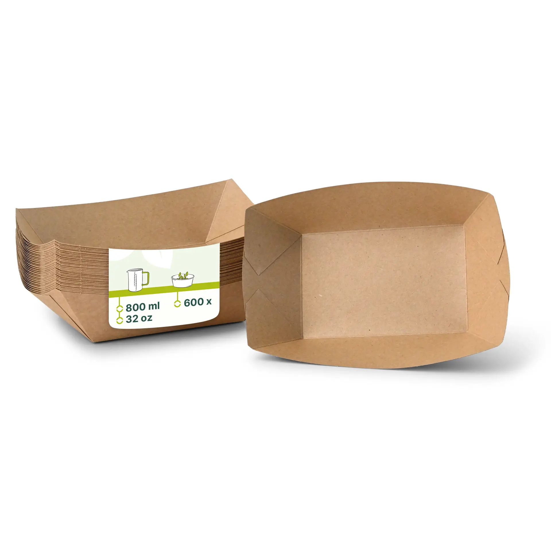 Snackschalen aus Karton (Premium) 800 ml, braun, bio-beschichtet Snackschalen aus Karton (Premium) 800 ml, braun, bio-beschichtet