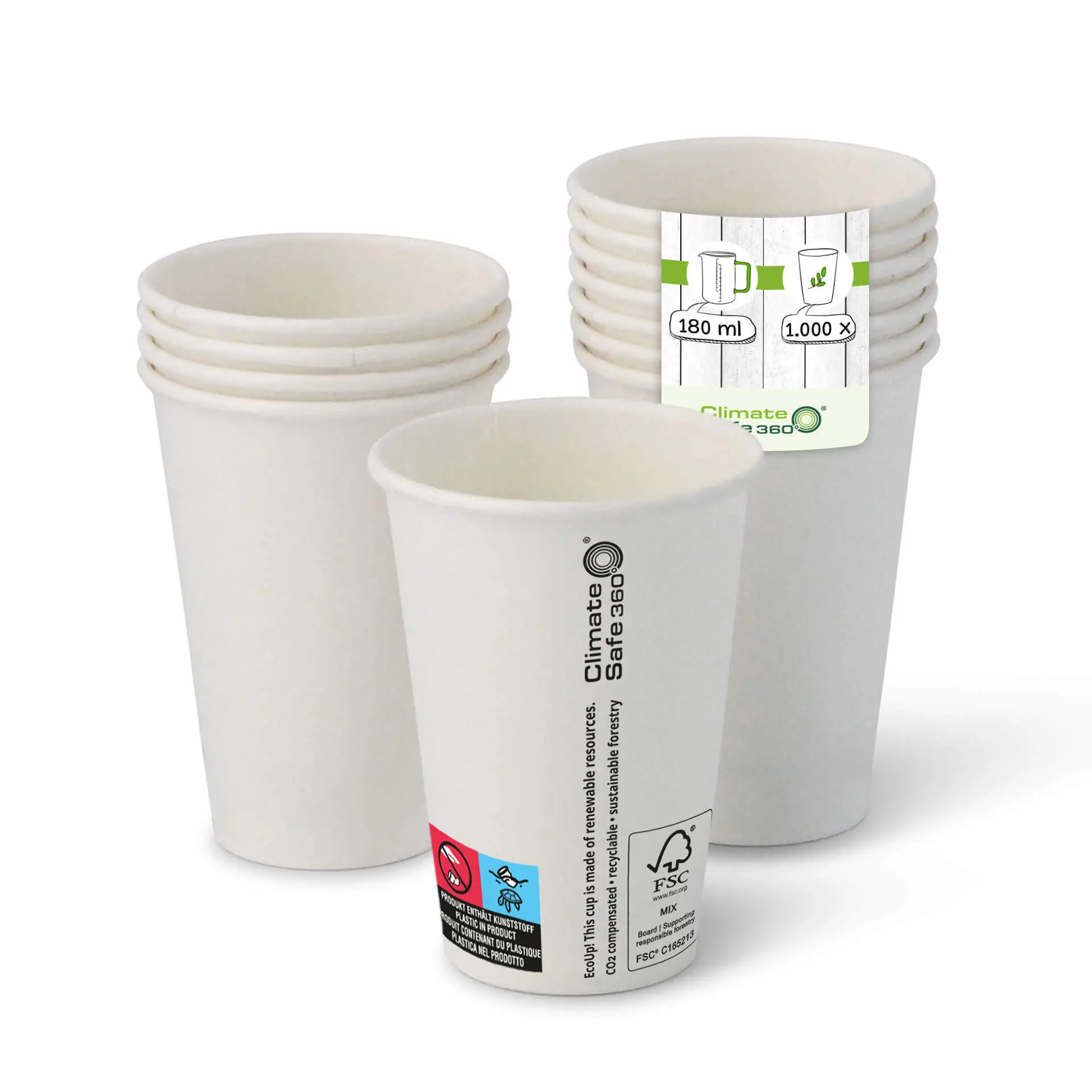 Gobelet vending (revêtu de PE) 18 cl / 7,5 oz, blanc