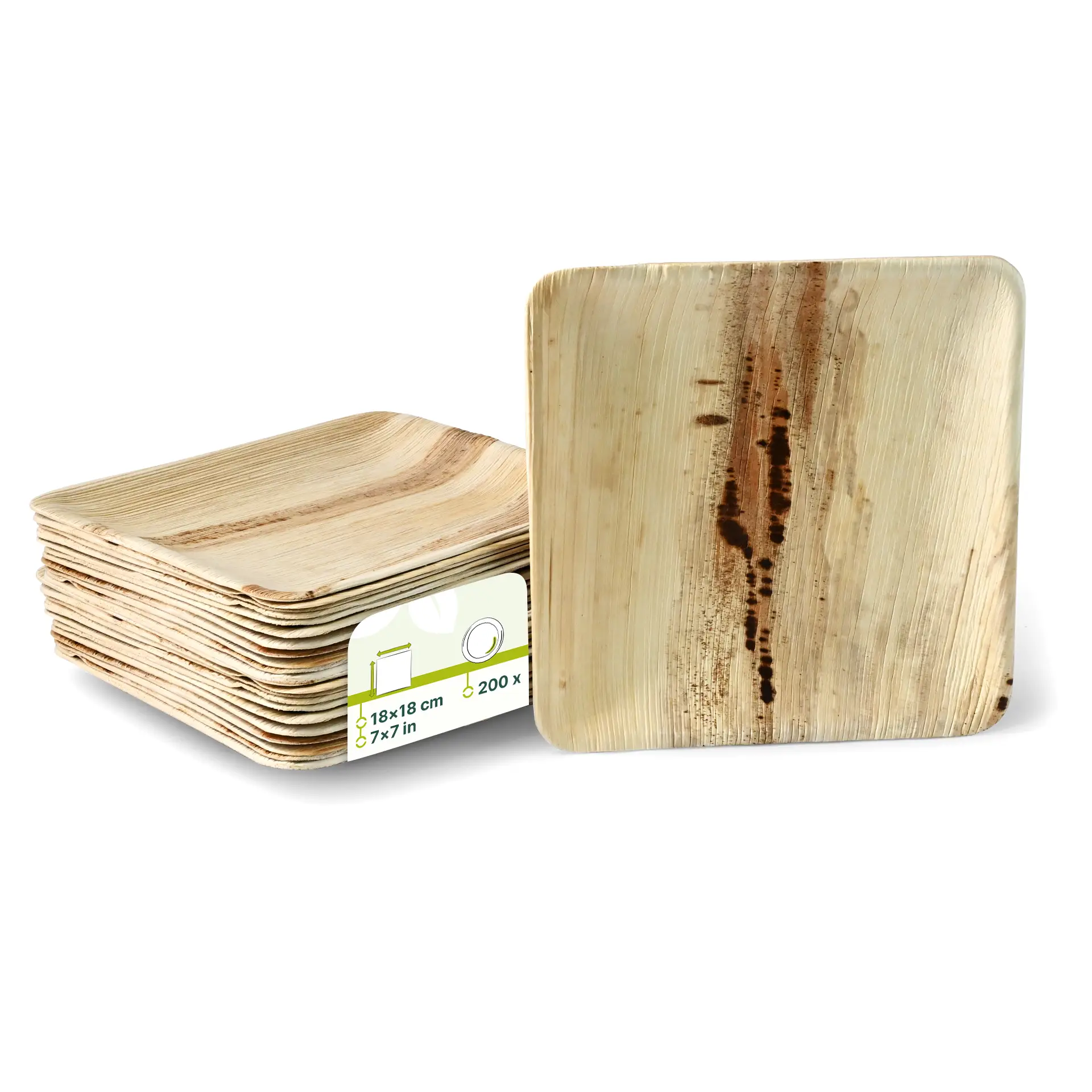 Palmblatt Teller "Palmware®" 18 x 18 cm, quadratisch Palmblatt Teller "Palmware®" 18 x 18 cm, quadratisch