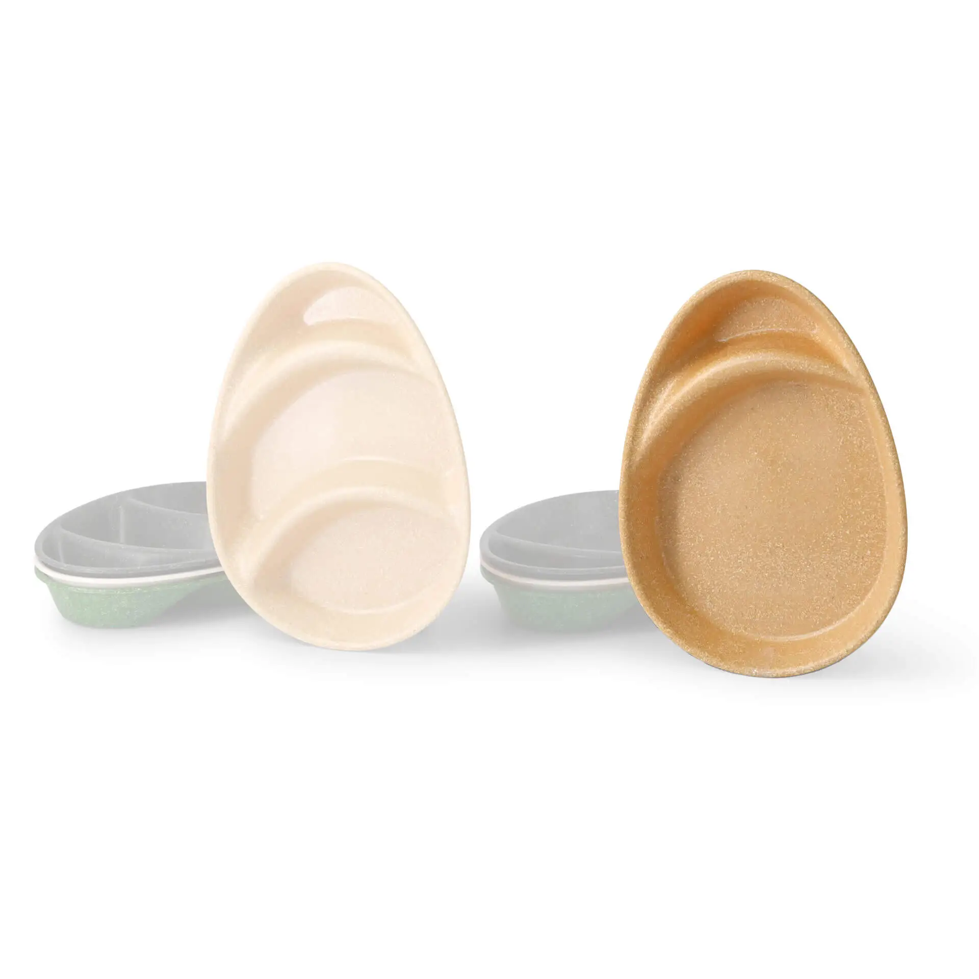 Assiette repas réutilisable "merways Plate" 27,5 x 20 x 3,5 cm, 2 compartiments, ovale, caramel / marron dfc00847-2-fuer-1-mehrweg-menueteller-merways-plate-275-x-20-x-35-cm-2-kammern-tropfenfoermig-karamell-braun-9