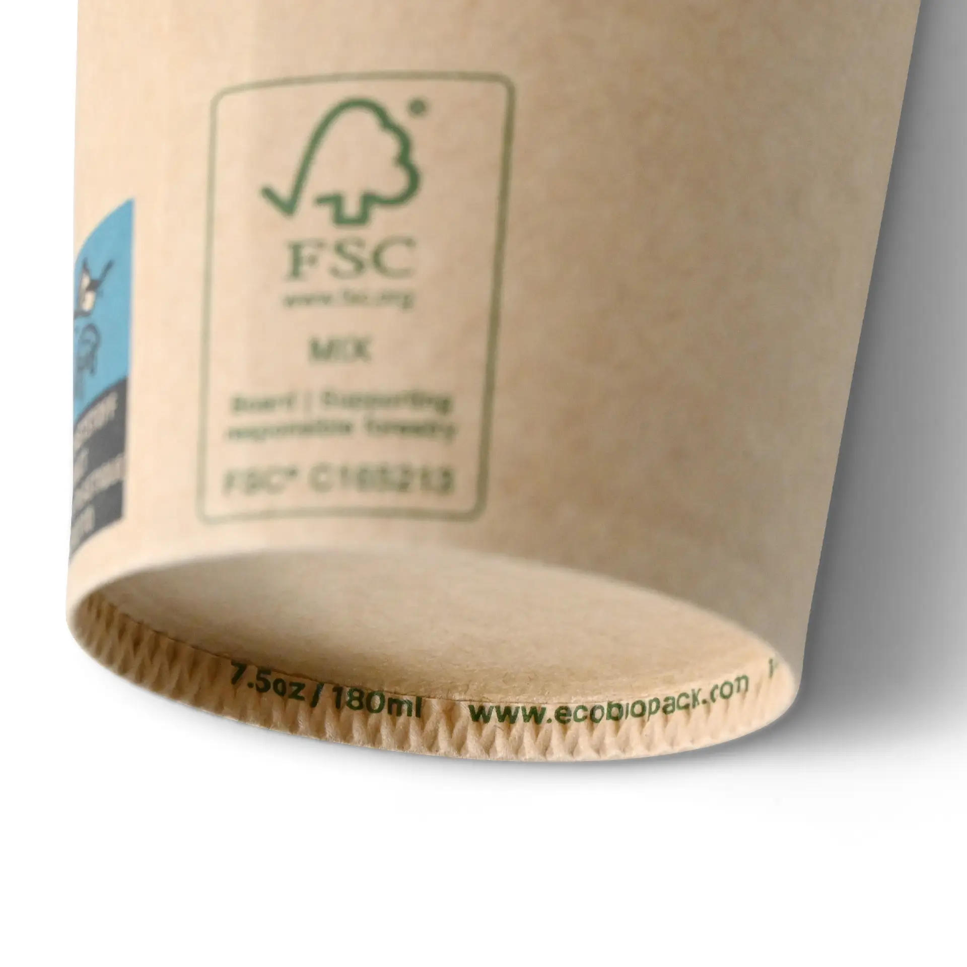 Automaten Becher 180 ml / 7,5 oz, Ø 70 mm, einwandig, braun, PLA-beschichtet