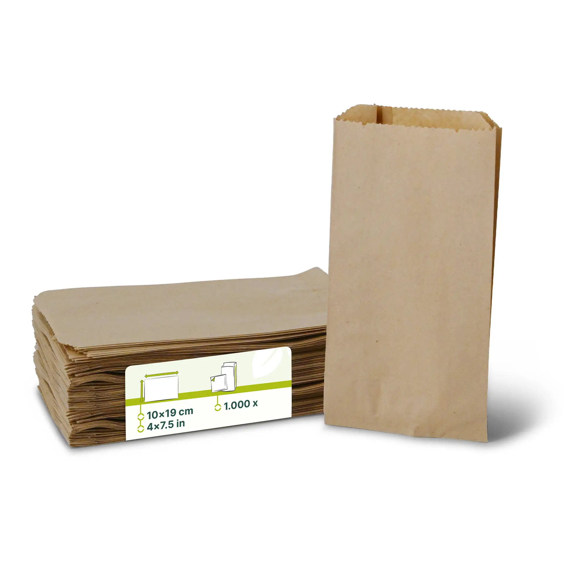 Sachet en papier brun, 10 + 5 x 19 cm dre02241-flachbeutel-aus-papier-10-x-5-x-19-cm-braun