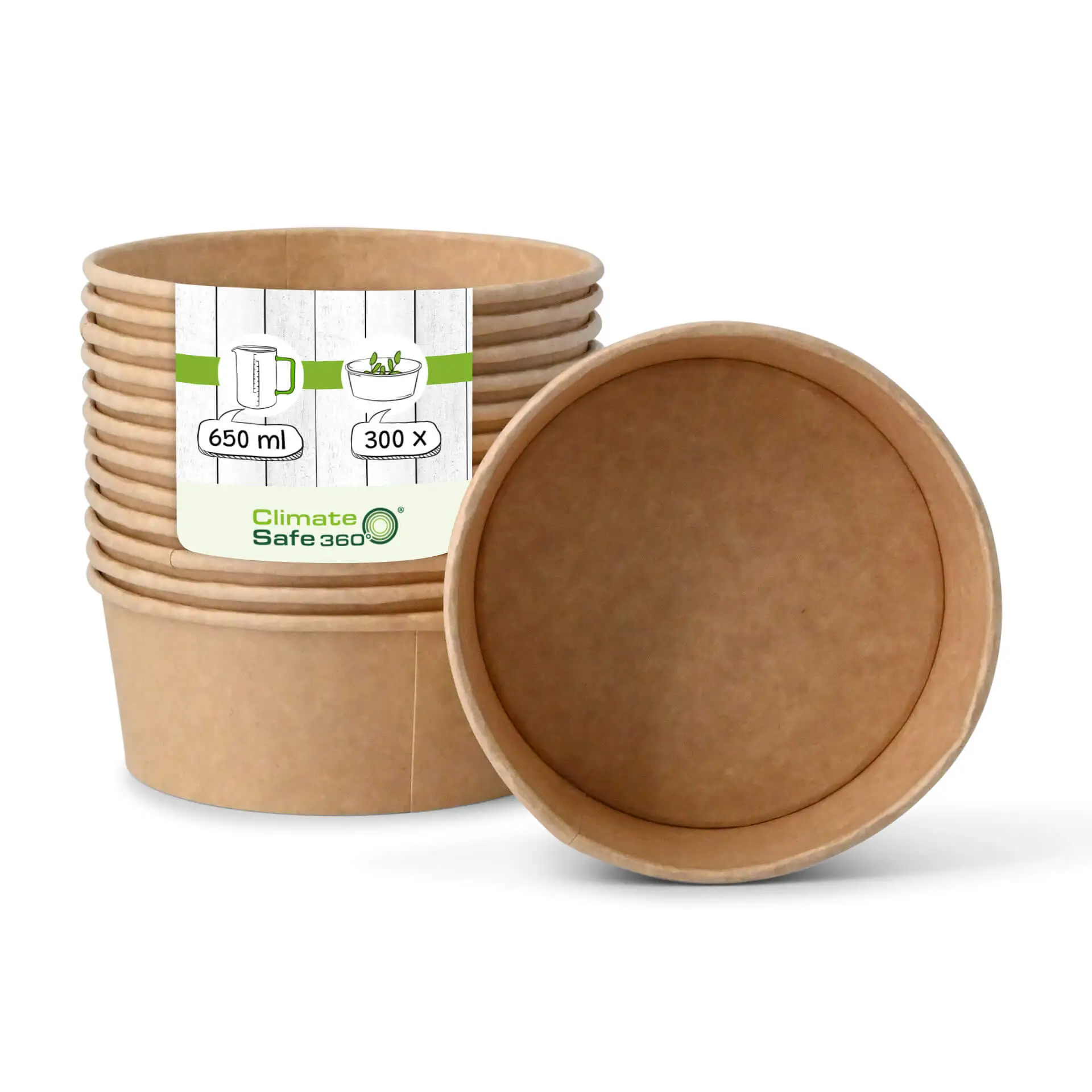 Bol rond en carton kraft brun, 650 ml, Ø 150 mm