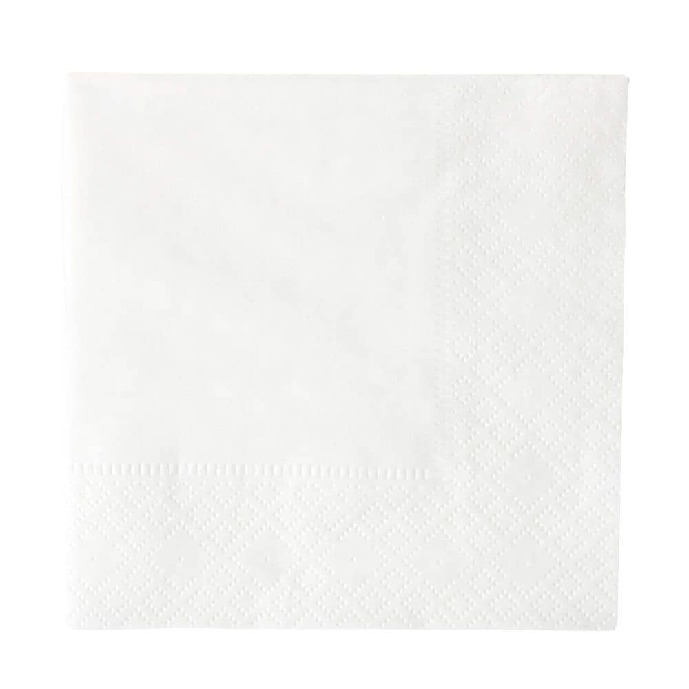 Papier-Cocktail-Servietten 24 x 24 cm, 2-lagig, ¼ Falz, weiß