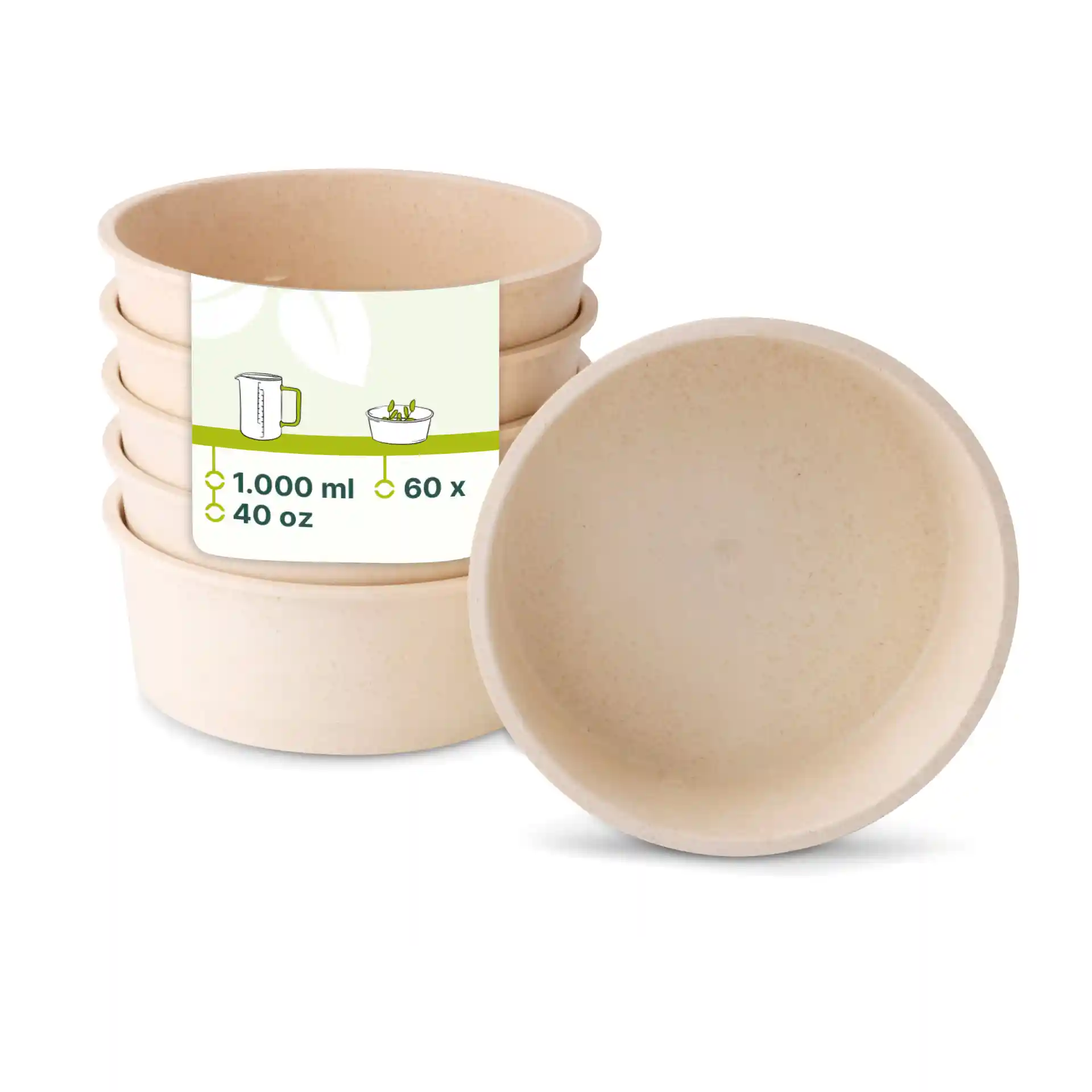 Mehrweg-Schalen "merways Bowl" 1.000 ml, Ø 185 mm, Cashew / creme-weiss