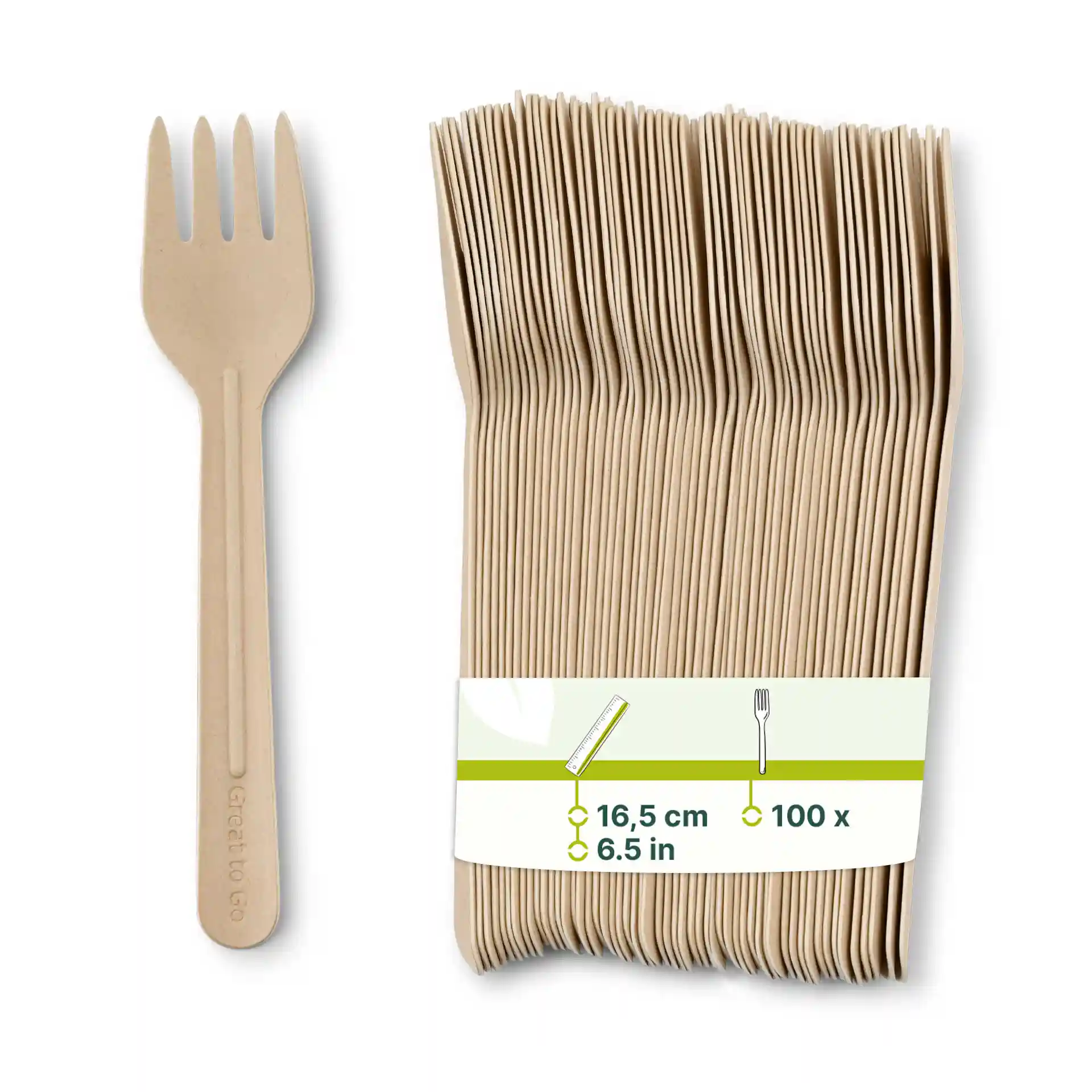 Fourchettes en papier 16,5 cm, brun