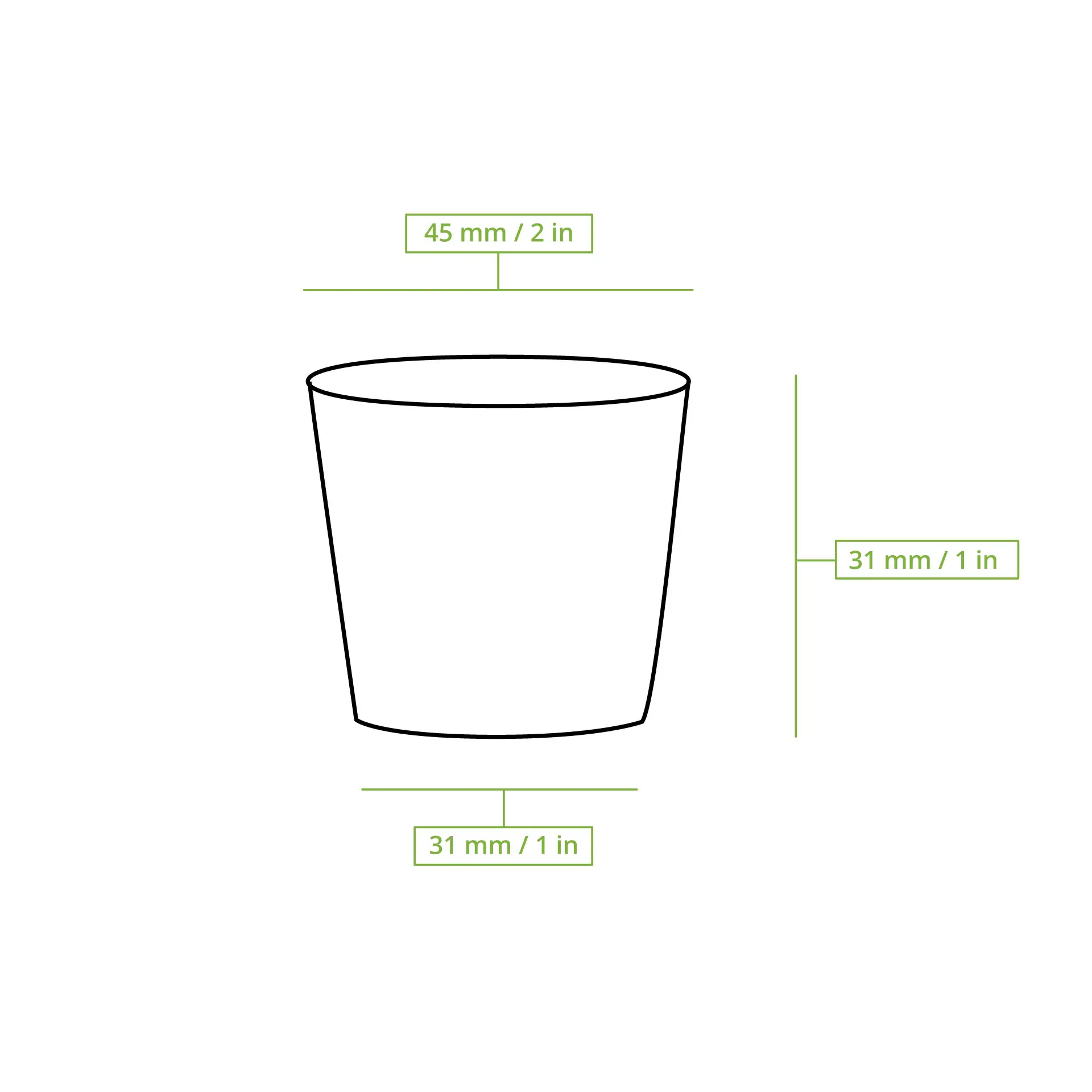 Petit pot en PLA, 30 ml, Ø 45 mm Petit pot en PLA, 30 ml, Ø 45 mm