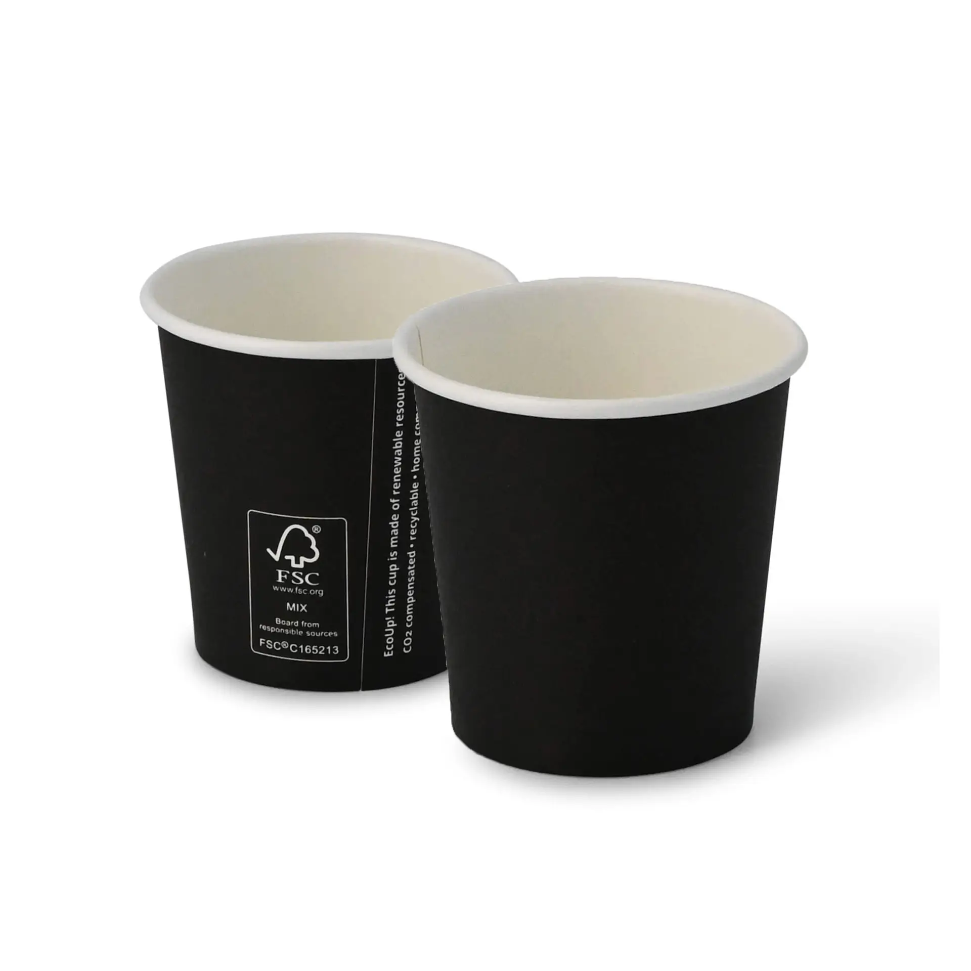 Gobelet en carton noir, 10 cl / 4 oz, Ø 62 mm