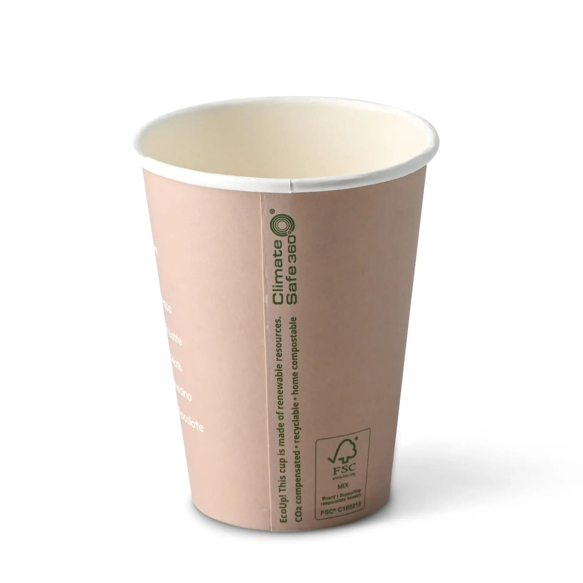 Gobelet en carton imprimé "Coffeebreak" 30 cl / 12 oz, Ø 80 mm, blanc