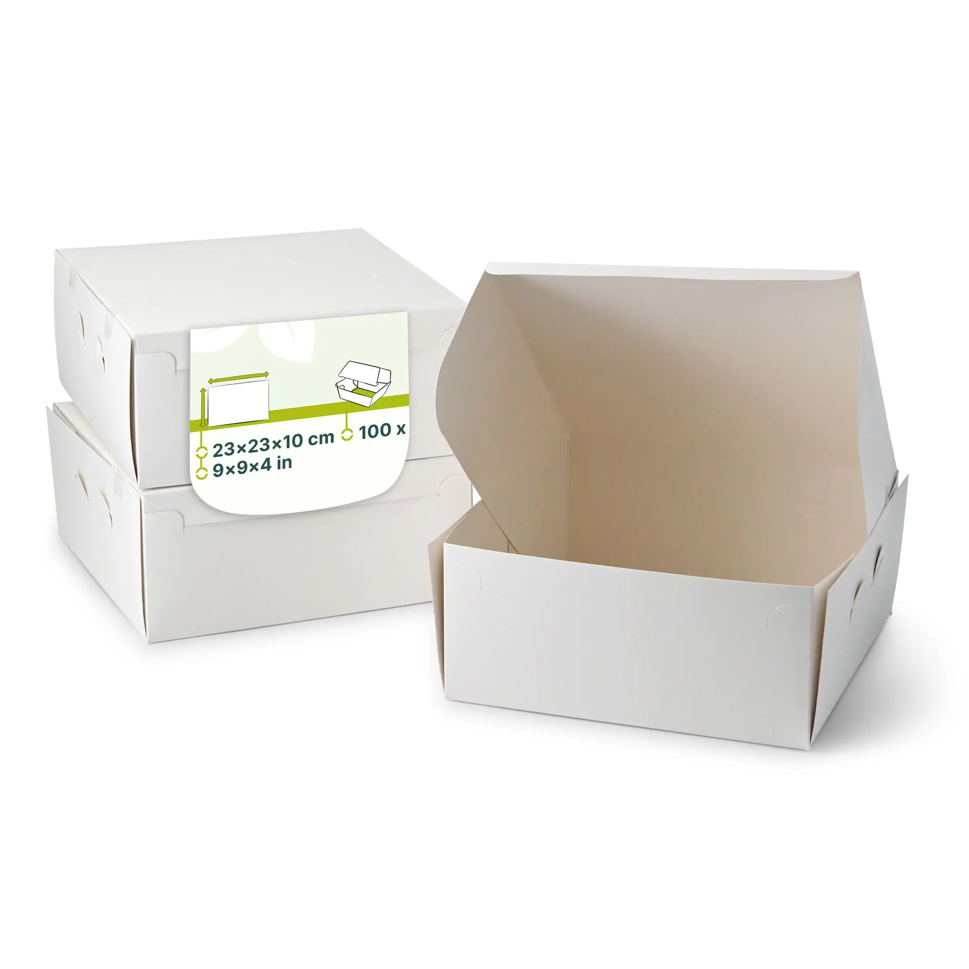 Tortenkarton M, 23 x 23 x 10 cm, weiss Tortenkarton M, 23 x 23 x 10 cm, weiss