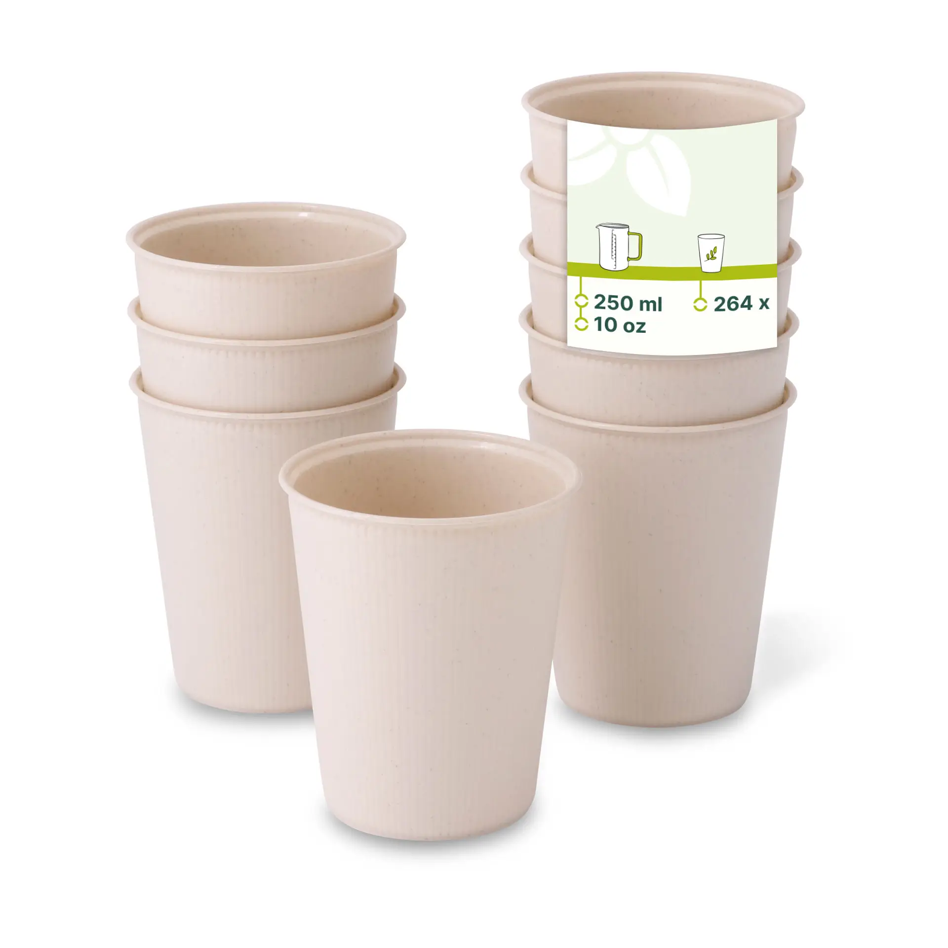 Mehrweg Riffelbecher 250 ml / 10 oz, Ø 80 mm, creme-weiss Mehrweg Riffelbecher 250 ml / 10 oz, Ø 80 mm, creme-weiss