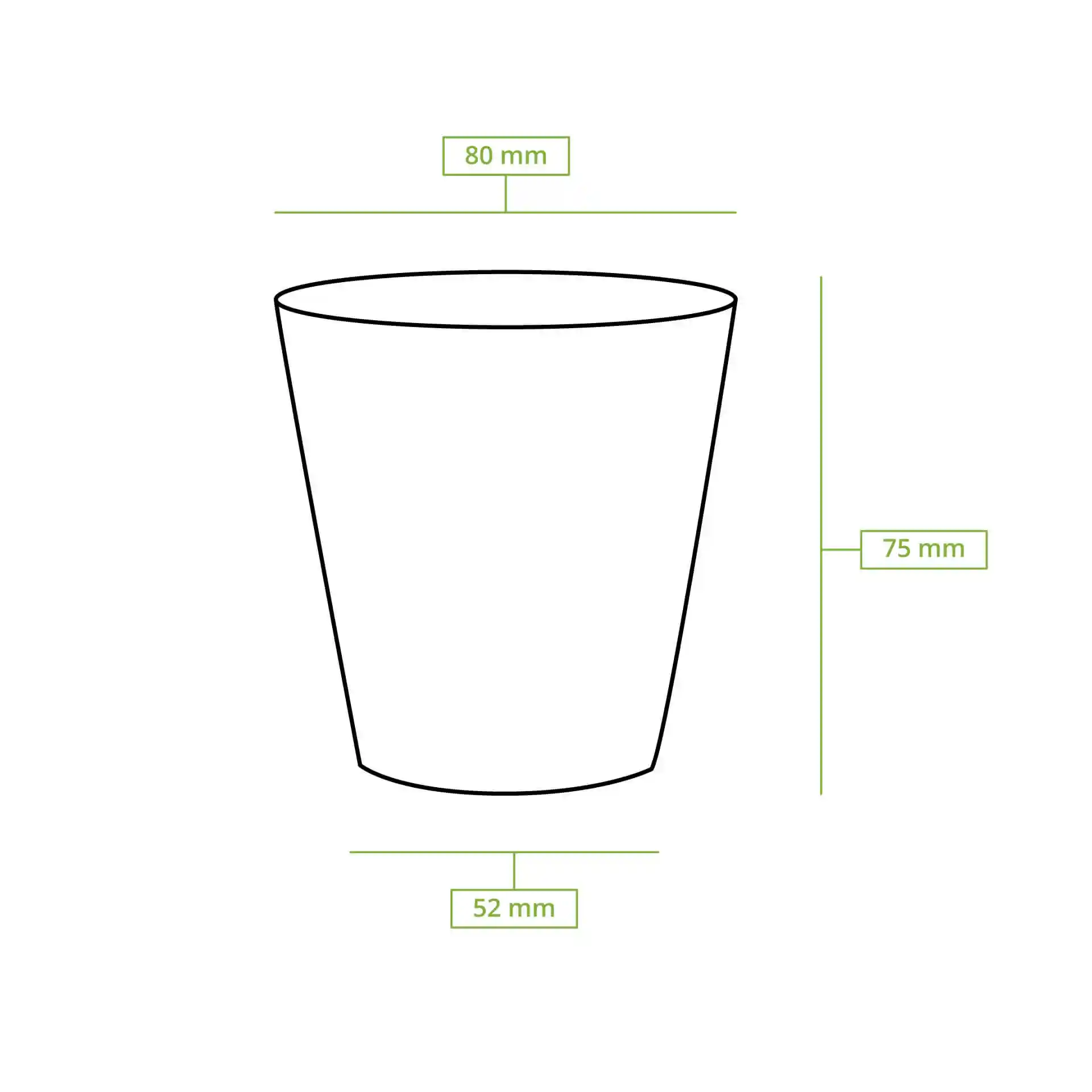 Gobelet en carton 150 ml / 6 oz, Ø 80 mm, avec pictogrammes "EcoUp©", simple paroi, blanc, revêtement en PLA