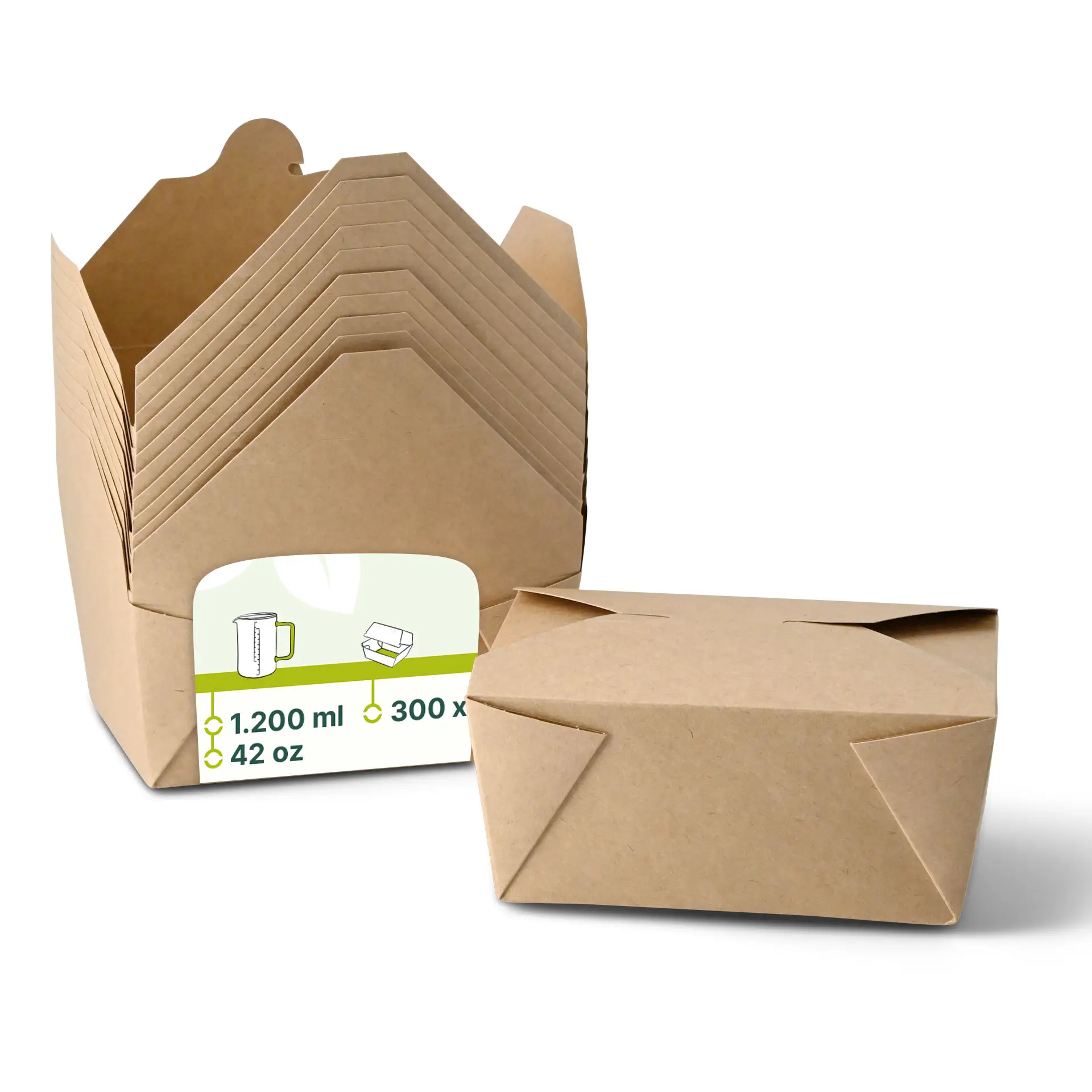 Take-away Boxen (beschichtet) 1200 ml, braun