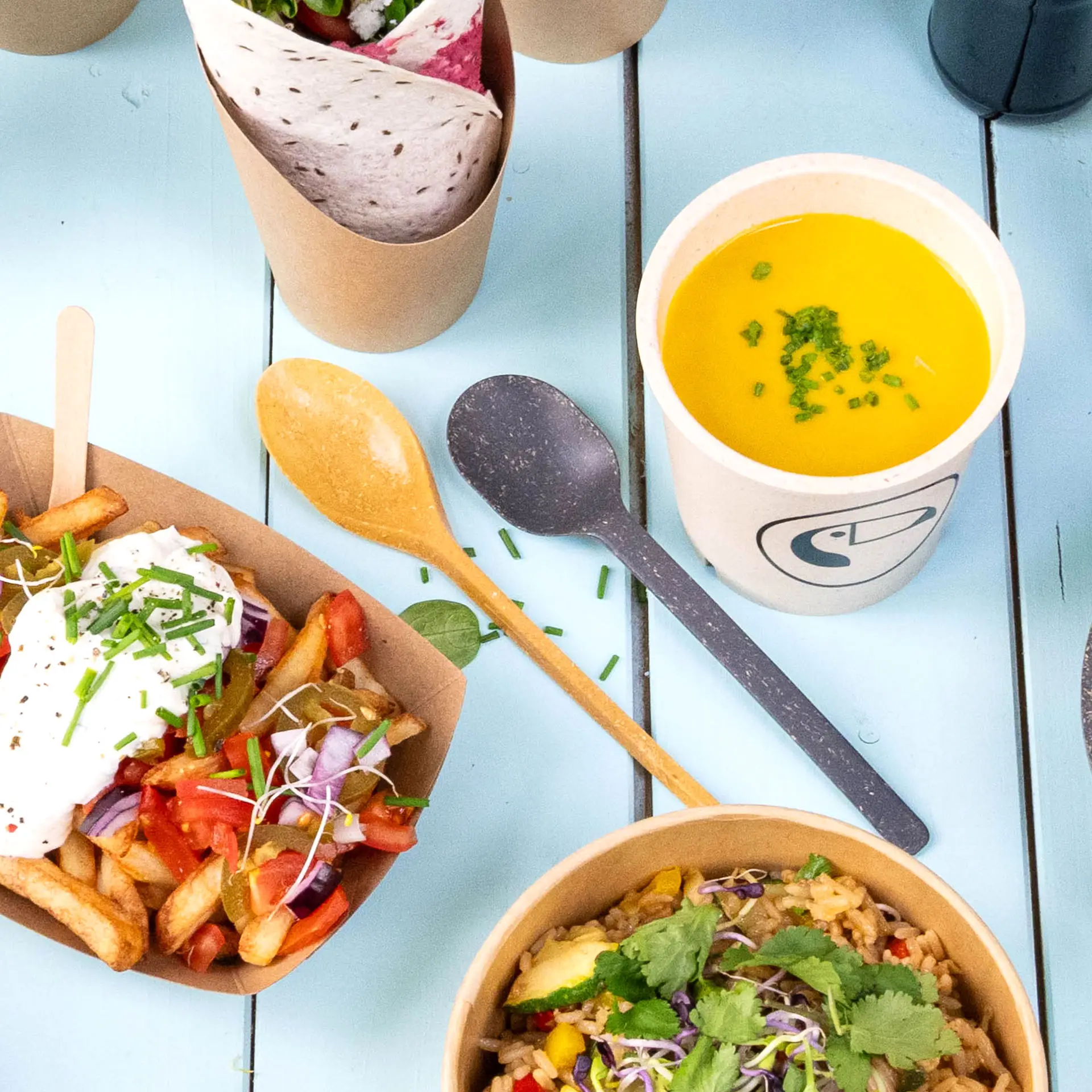 Cuillère Réutilisable 18 cm, Caramel / brun