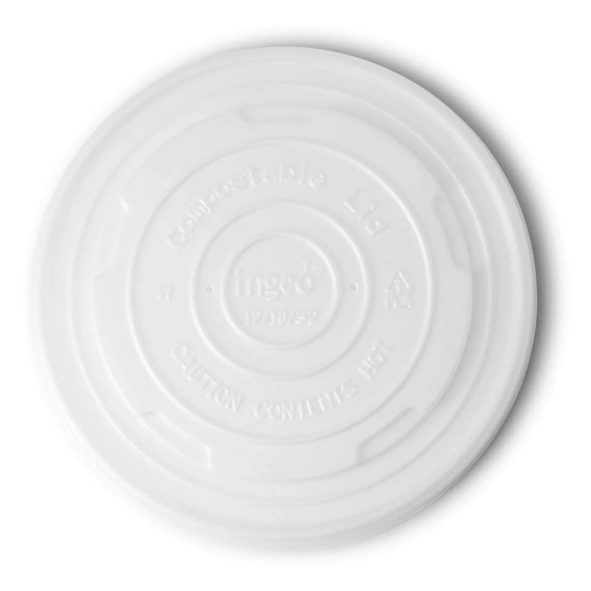 CPLA-Flachdeckel Ø 115 mm, weiss (f. Universal-Becher)