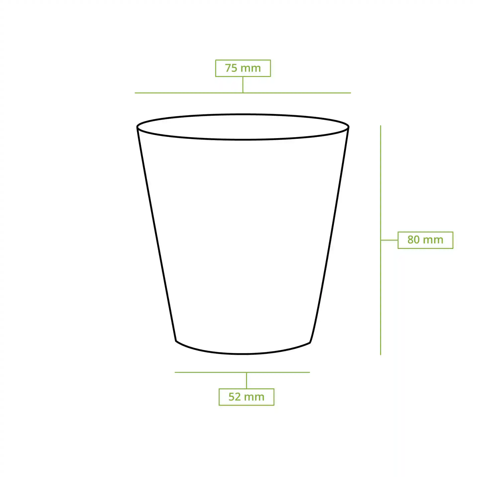 Gobelet en carton 150 ml / 6 oz, Ø 80 mm, simple paroi, brun, revêtu de PLA