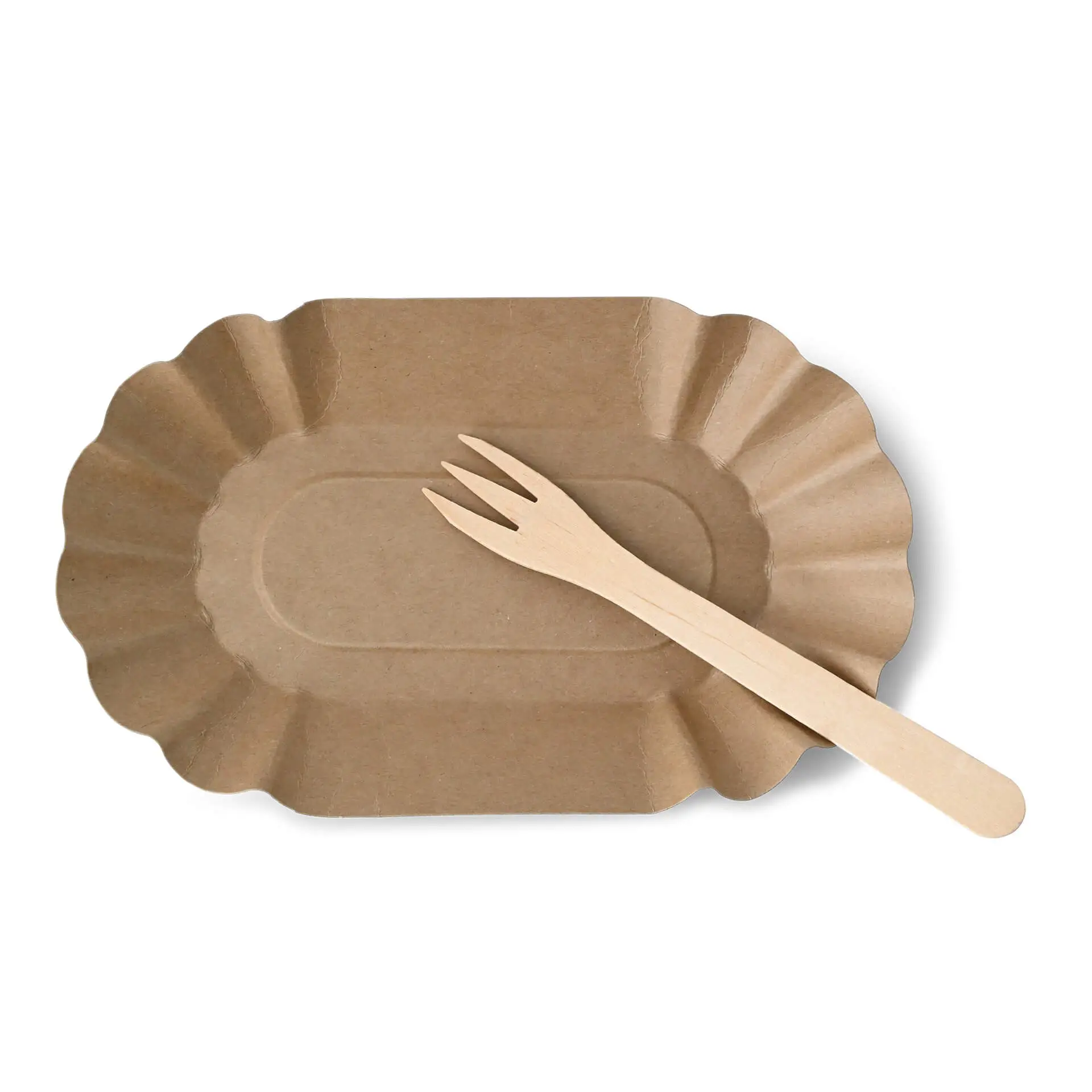 Pappschalen 19,5 x 11 x 3,2 cm, braun, oval