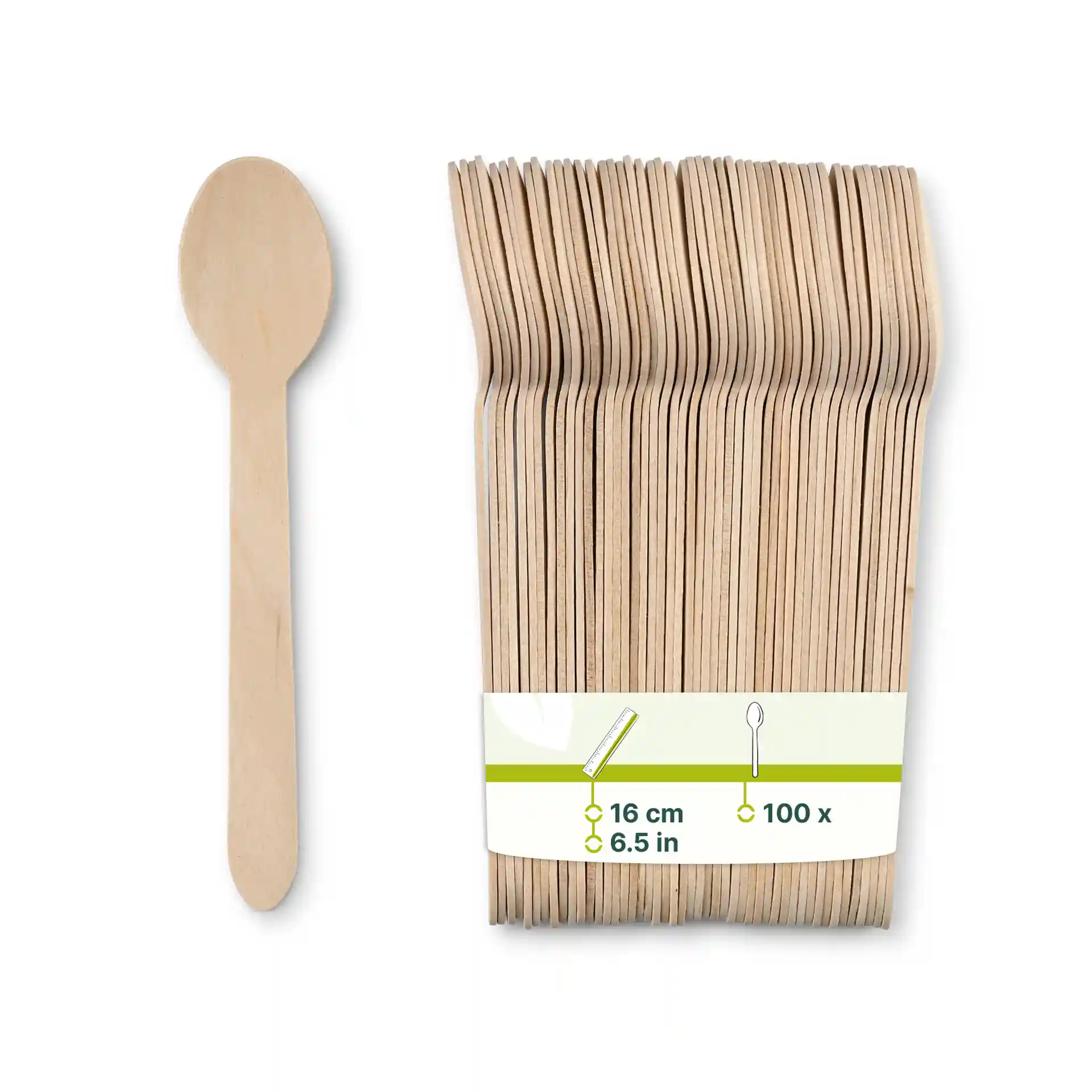 Cuillères en bois, 16 cm, revêtement bio