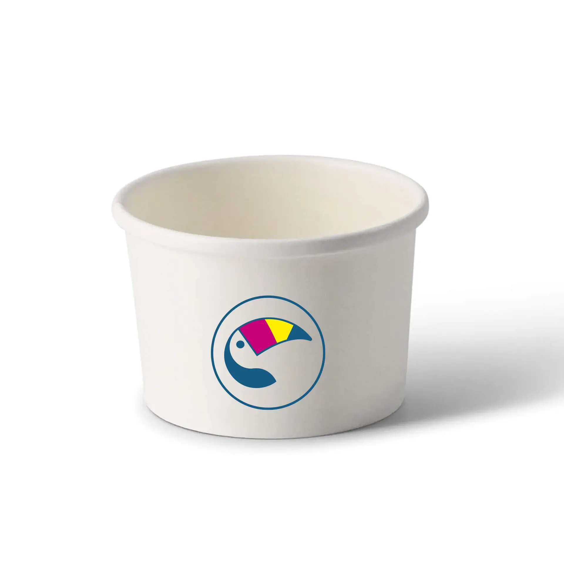 Suppenbecher to go bedruckt, 200 ml, Ø 90 mm, weiss, PE-beschichtet