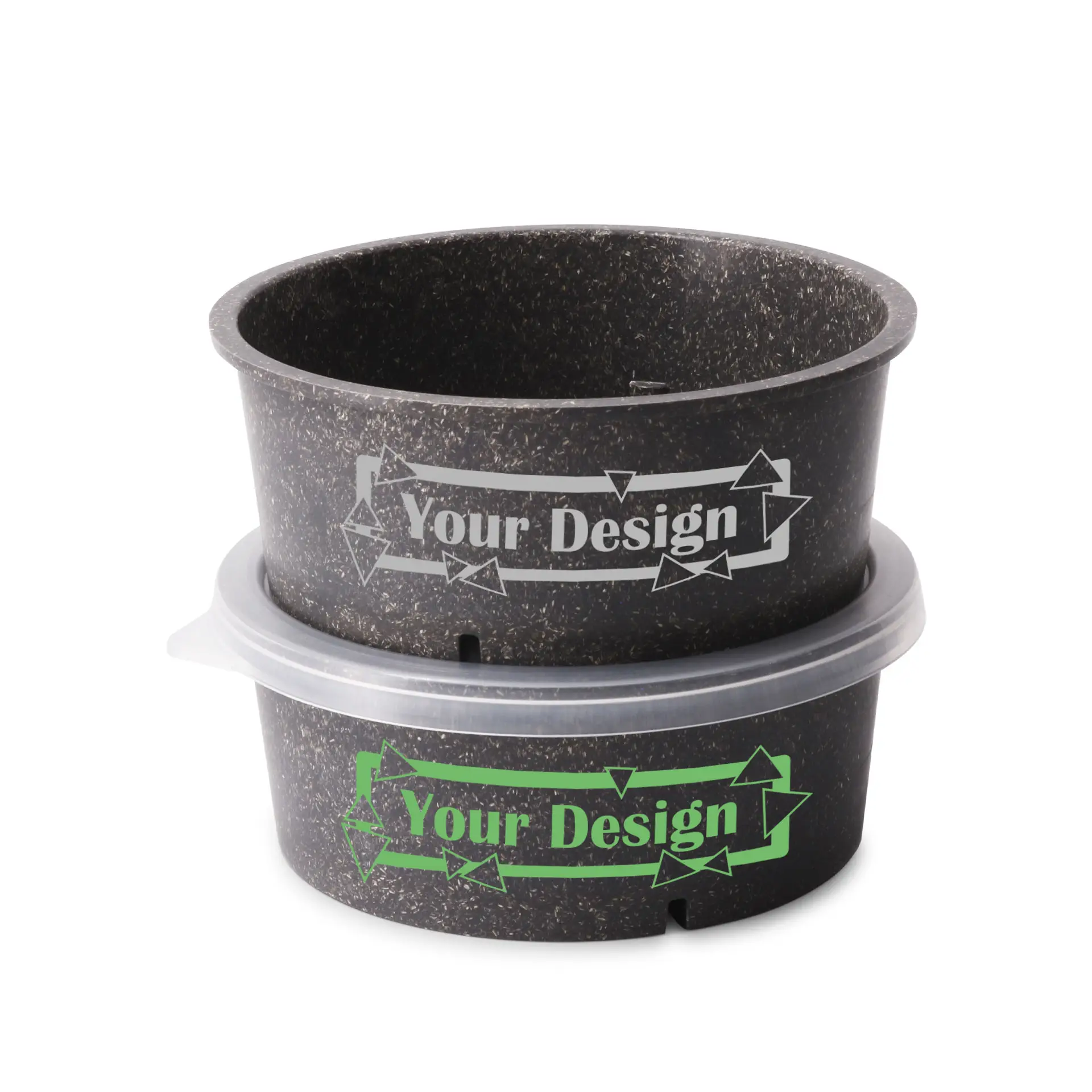 Mehrweg-Schalen bedrucken, 650 ml, grau