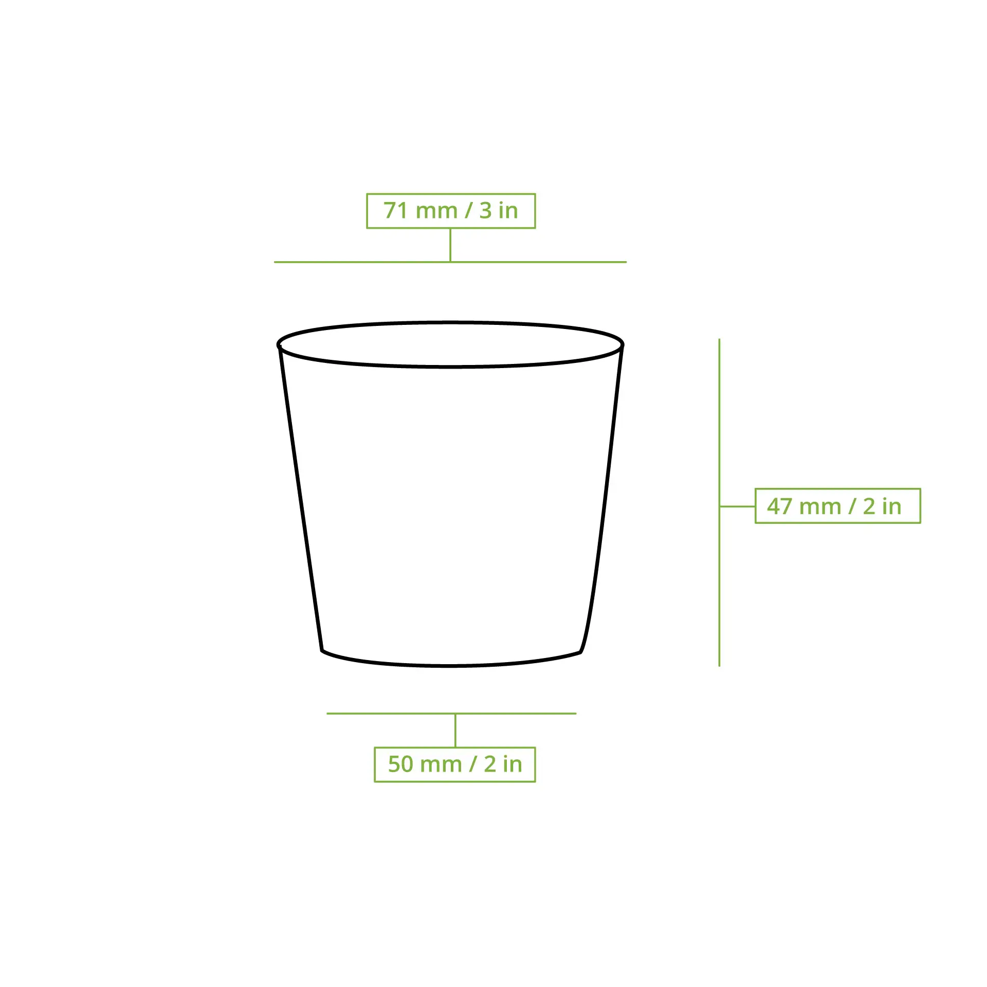 Portionsbecher aus PLA 100 ml, Ø 70 mm, klar, rund
