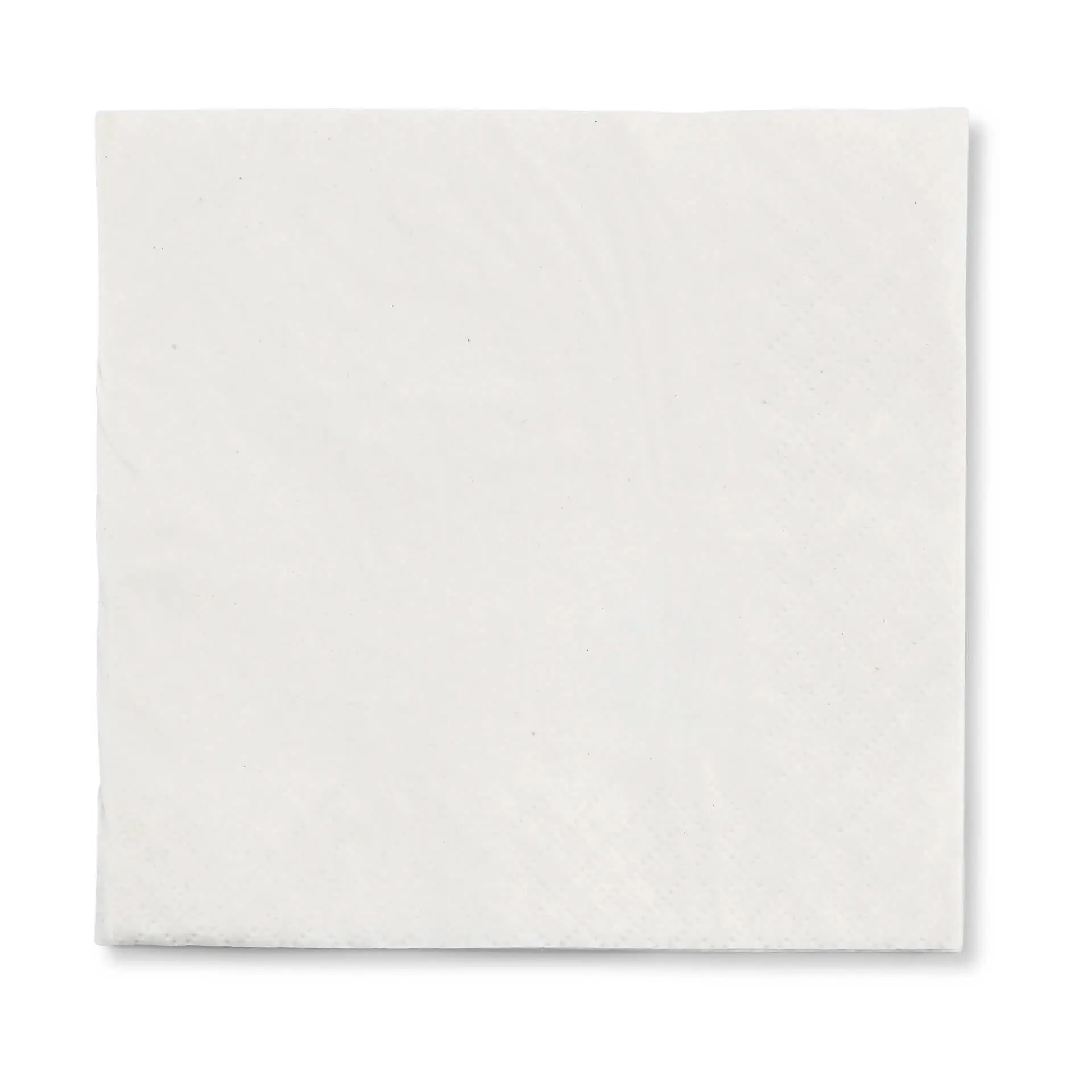 Tovagliolo da cocktail quadrato bianco, 24 x 24 cm, 2 veli, con simbolo di riciclo nero e testo.