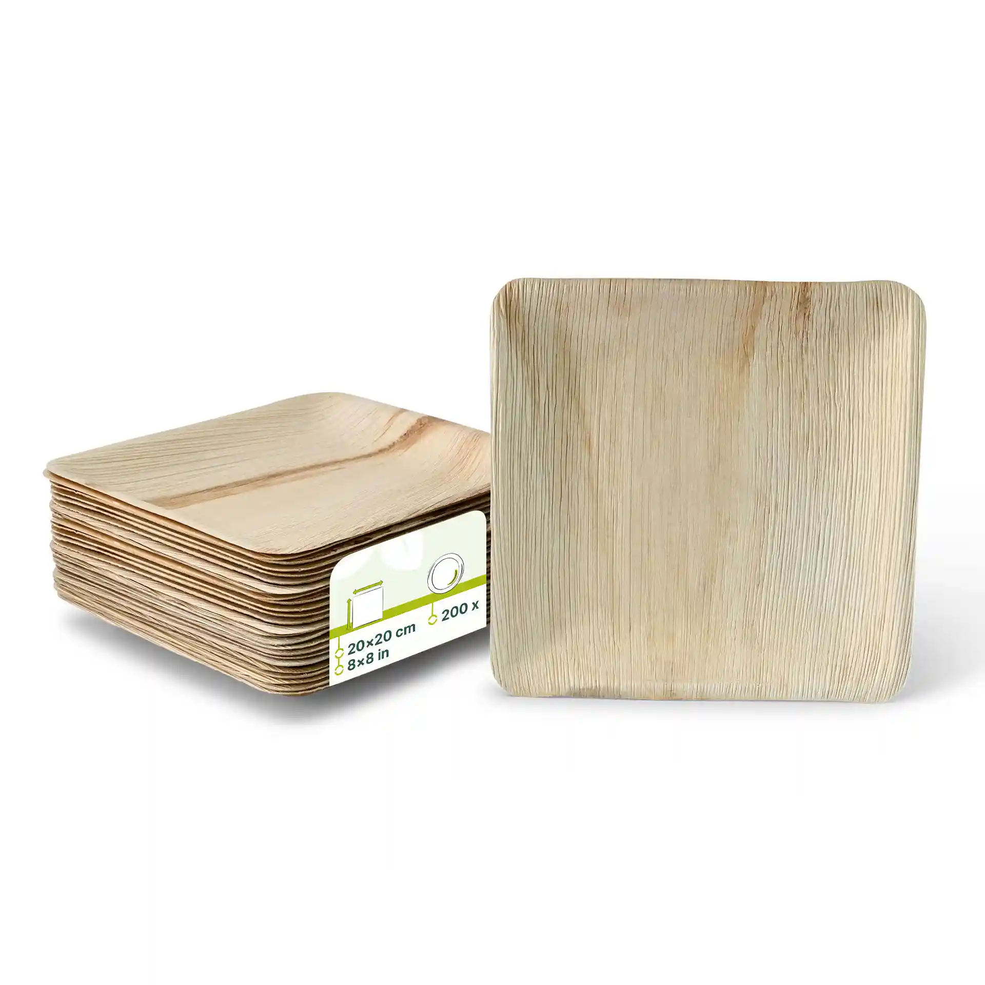 Assiette en feuille de palmier "Palmware®", affiné, 20 x 20 cm