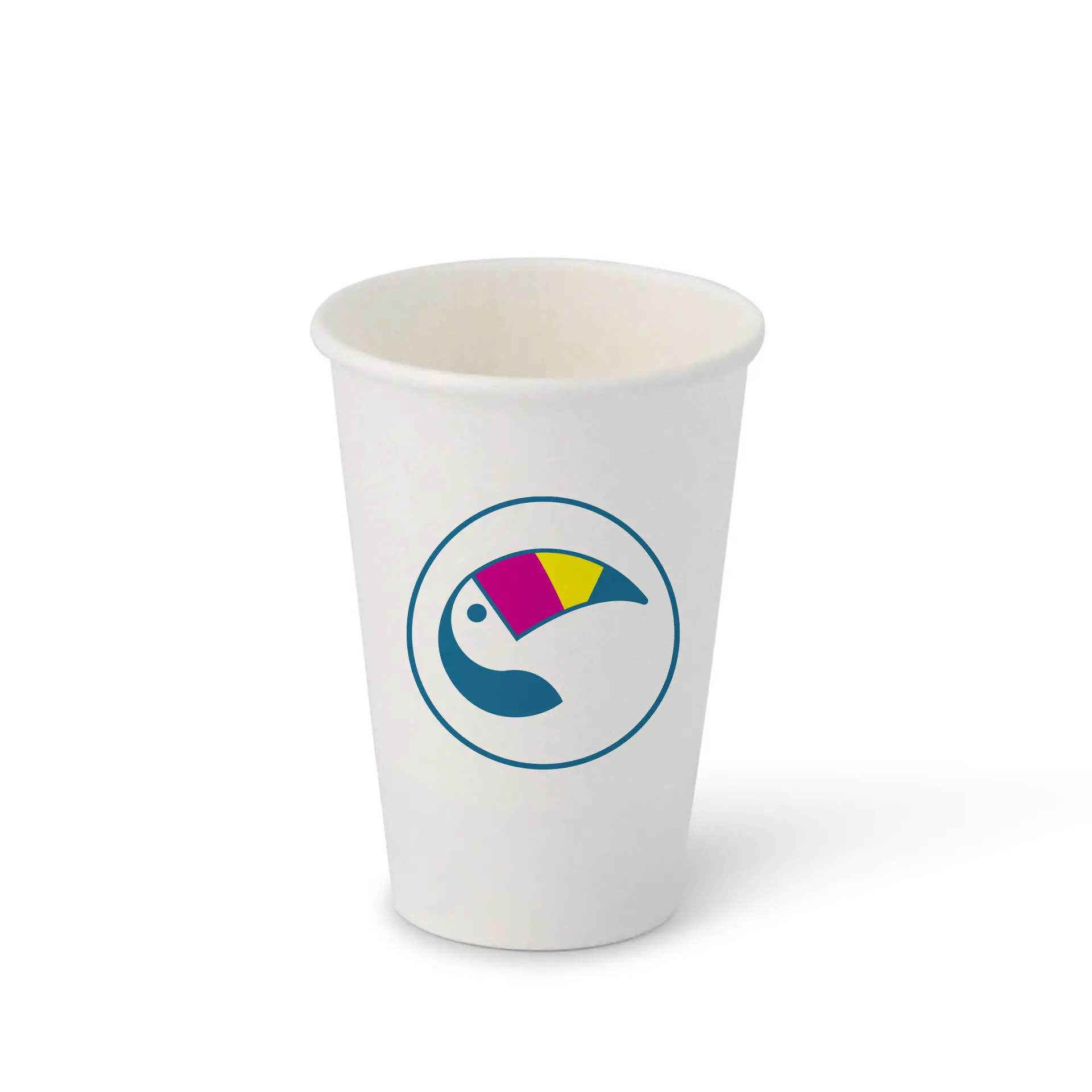 Gobelets en carton avec logo (simple paroi), 200 ml / 8 oz, blanc, barrière à base d’eau