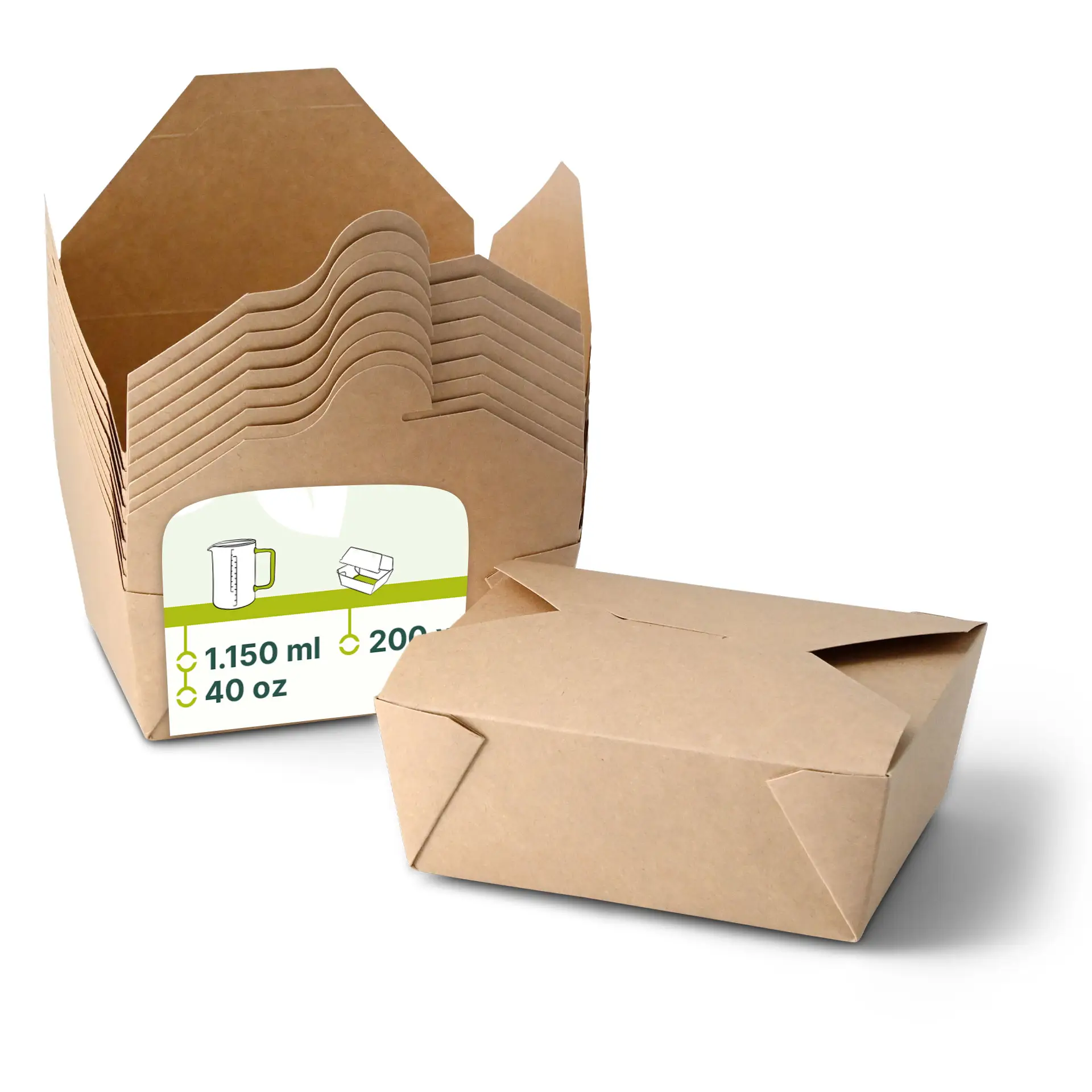 Take-away Boxen (beschichtet) 1150 ml, braun