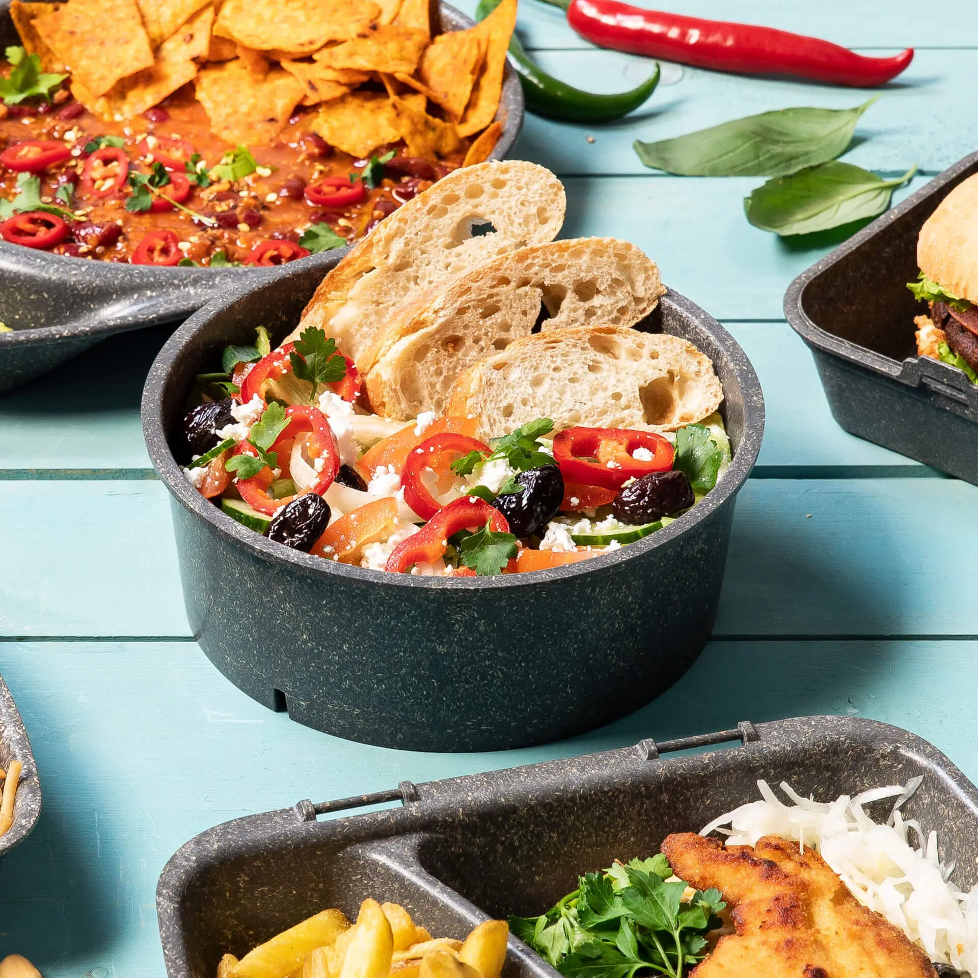 Bol réutilisable « merways Bowl » poivre / gris 1000 ml, Ø 185 mm dfc00807-mehrweg-schalen-merways-bowl-1000-ml-185-mm-pfeffer-grau-7