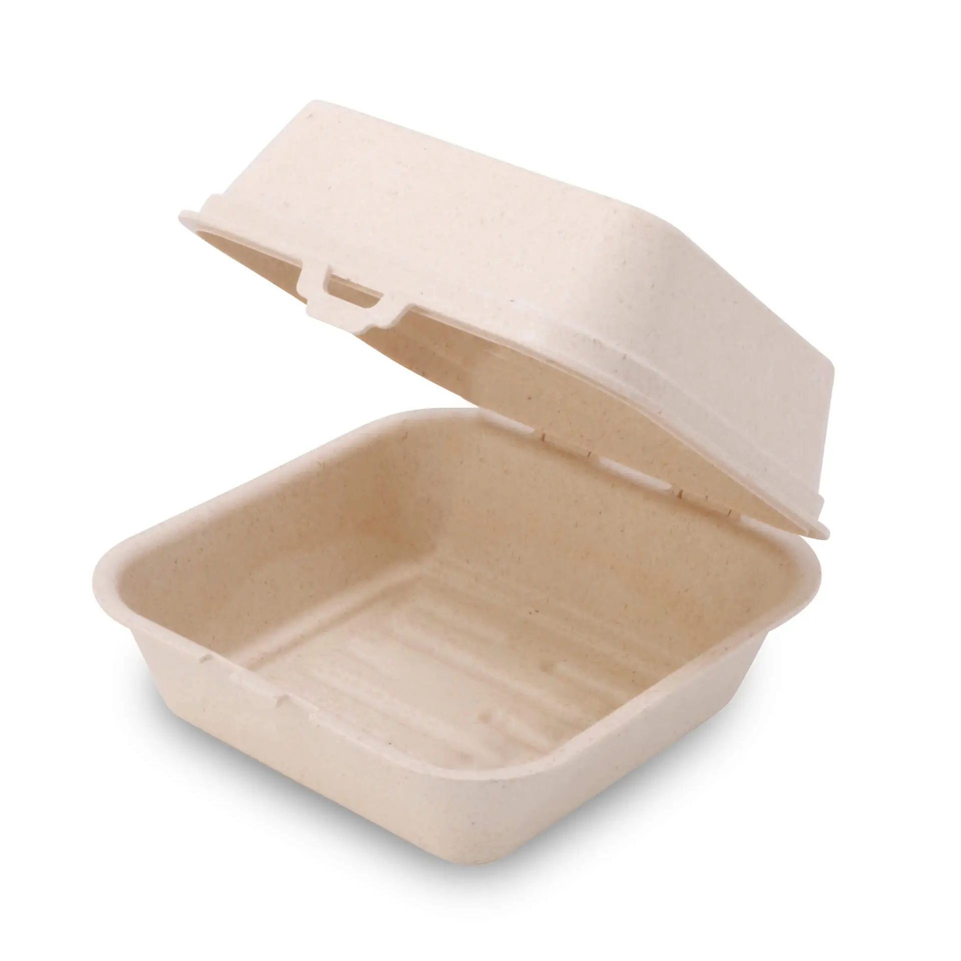 Mehrweg Burgerboxen "merways Box" 16 x 15 x 8,5 cm, Cashew / creme-weiss Mehrweg Burgerboxen "merways Box" 16 x 15 x 8,5 cm, Cashew / creme-weiss