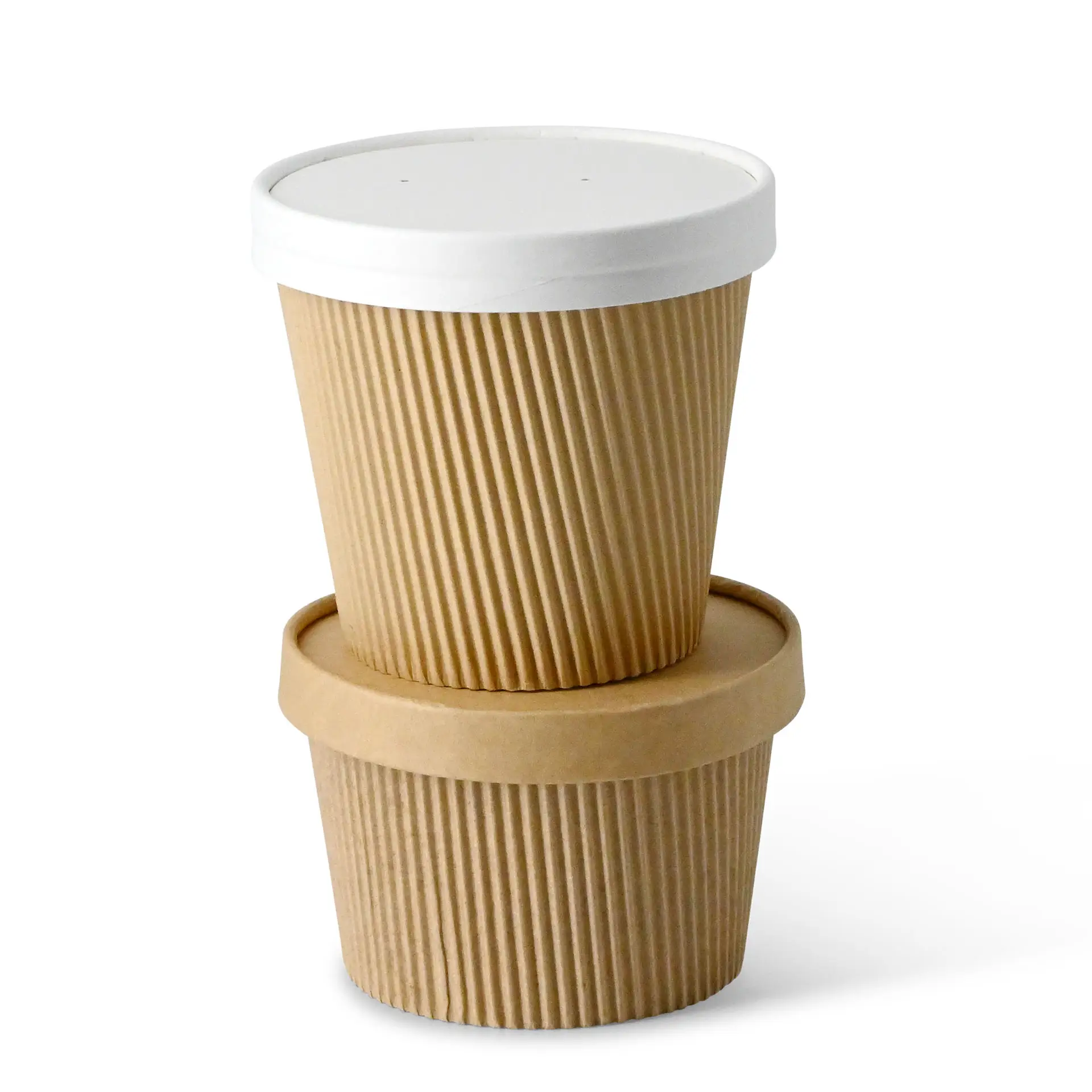 Pot à soupe en carton ondulé brun, 500 ml / 19 oz, Ø 116 mm Pot à soupe en carton ondulé brun, 500 ml / 19 oz, Ø 116 mm