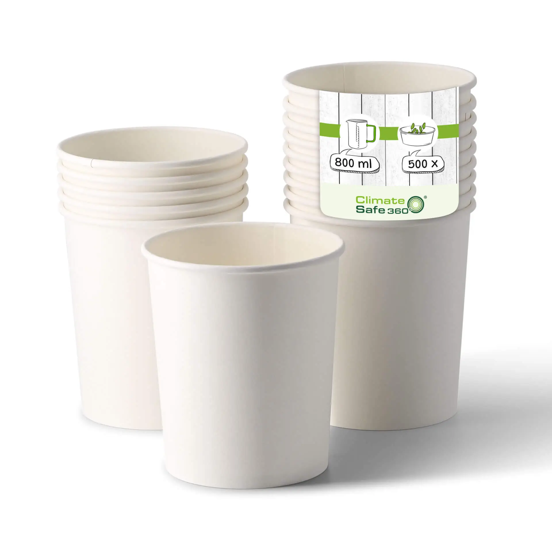 Suppenbecher to go aus Karton (Premium) 800 ml / 32 oz, Ø 115 mm, weiss, bio-beschichtet