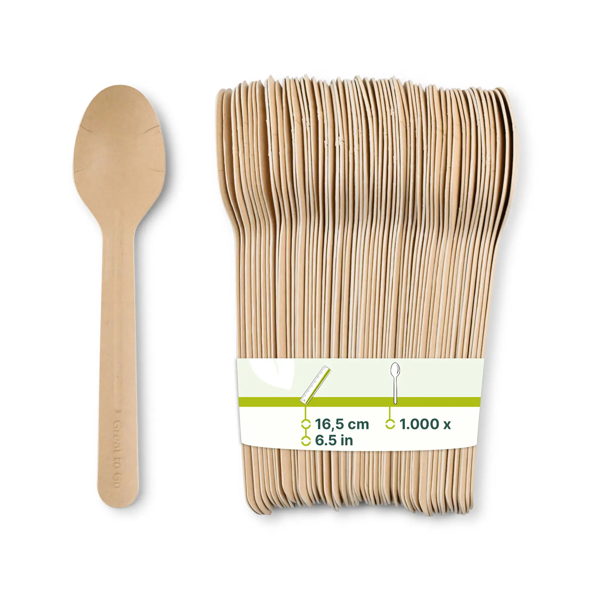 Papierlöffel 16,5 cm, braun Papierlöffel 16,5 cm, braun