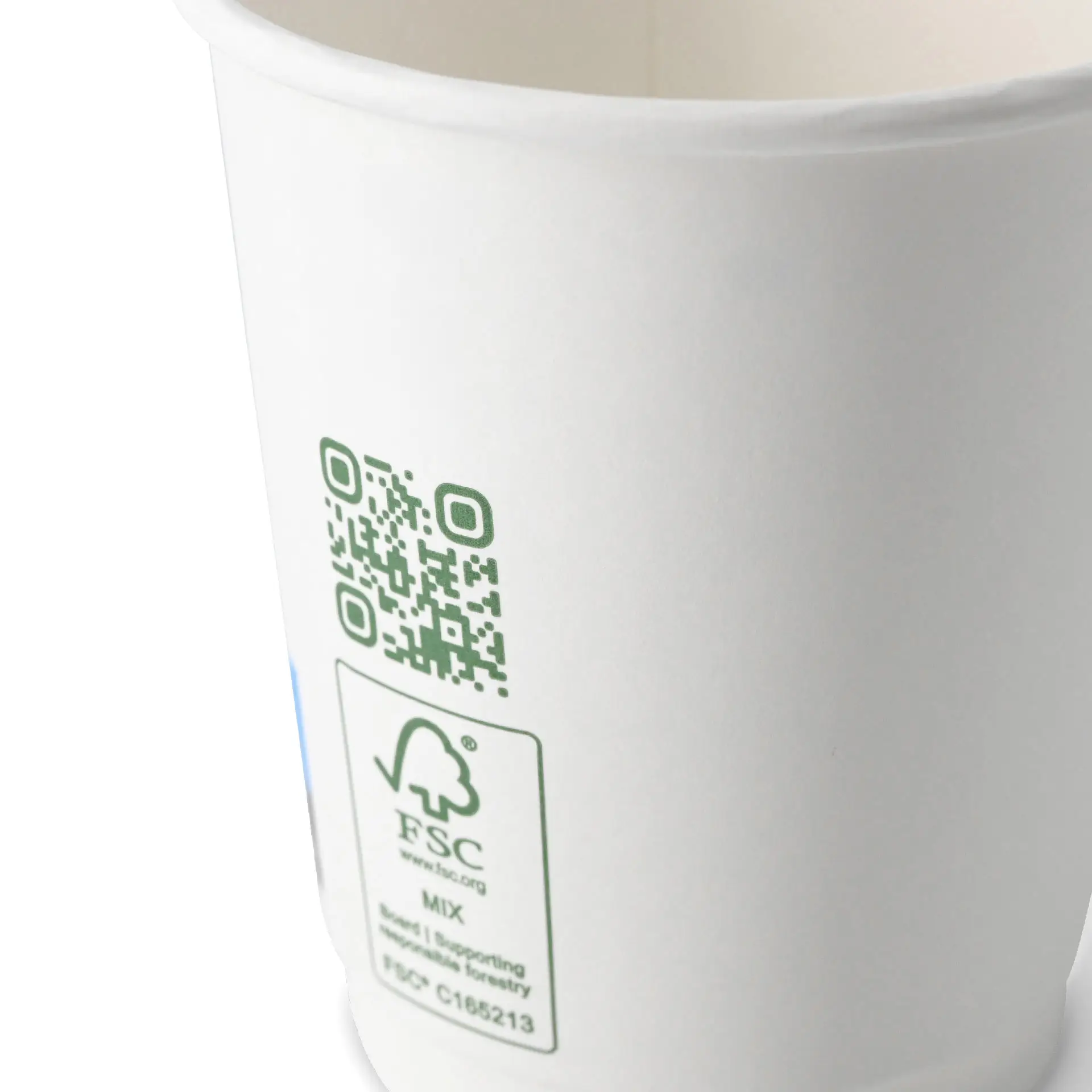 Kaffee to go Becher, 200 ml / 8 oz, Ø 80 mm, doppelwandig, weiss, PLA-beschichtet