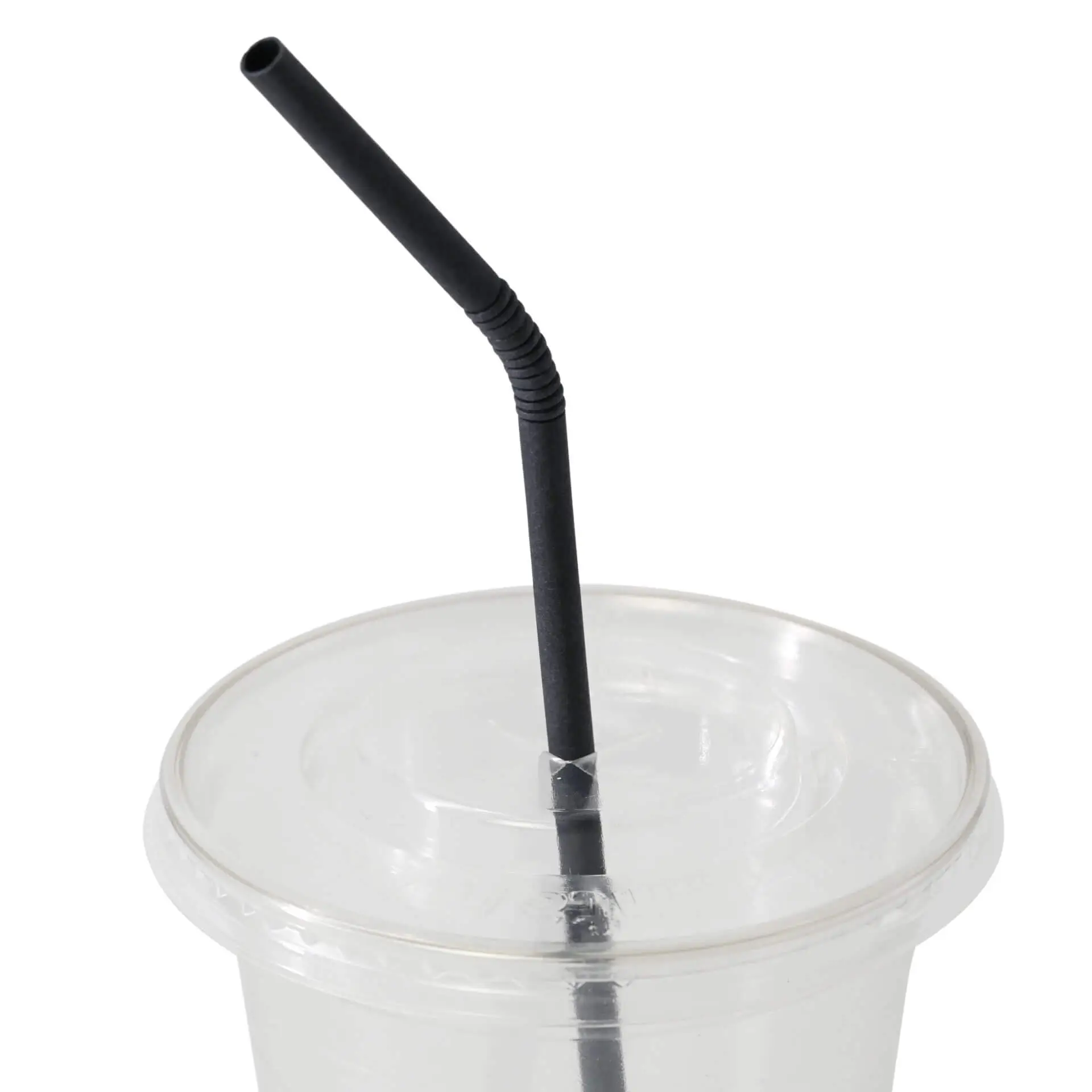Papier-Trinkhalme flexibel 22 cm, Ø 0,5 cm, schwarz, einzeln verpackt