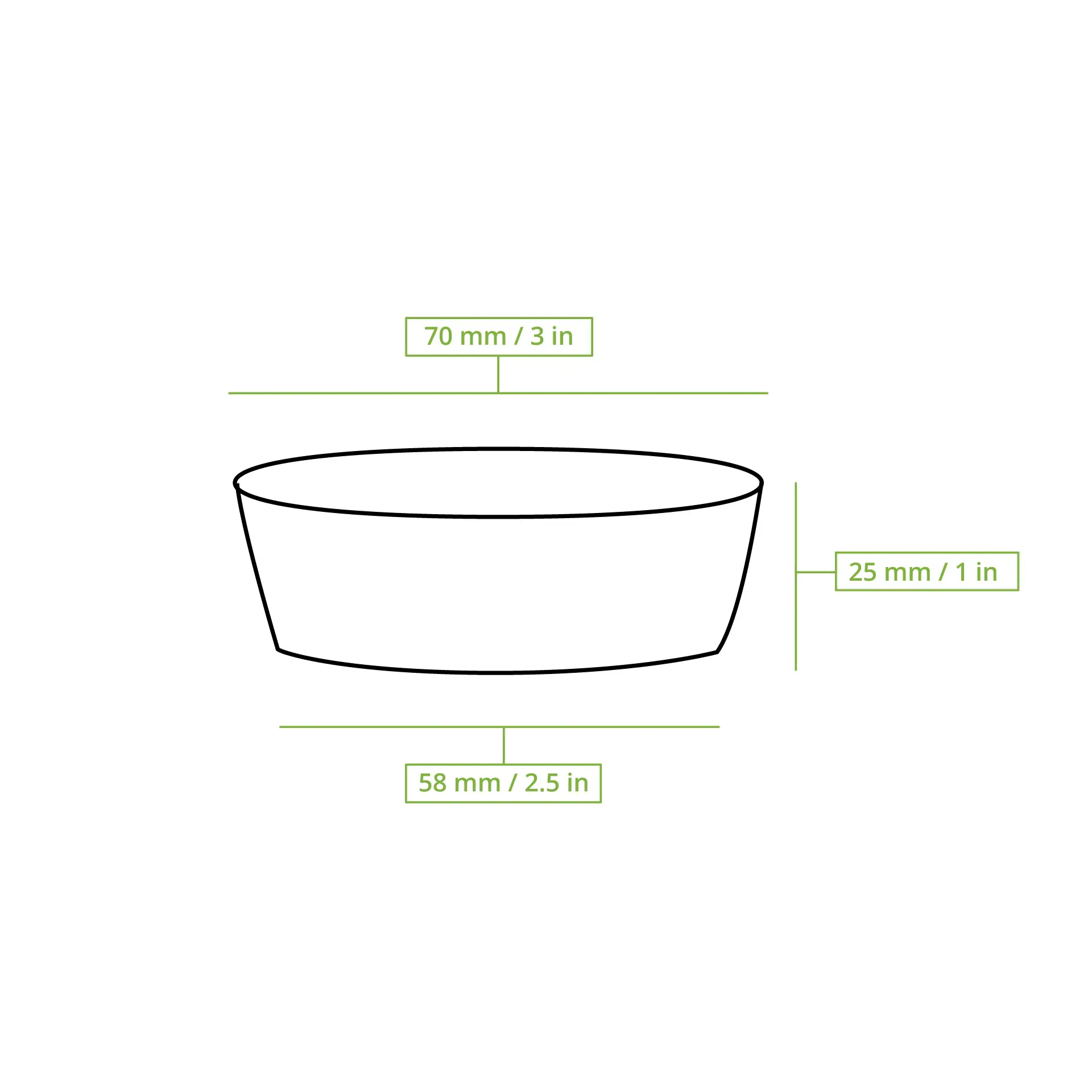 Portionsbecher aus PLA 60 ml, Ø 70 mm, klar