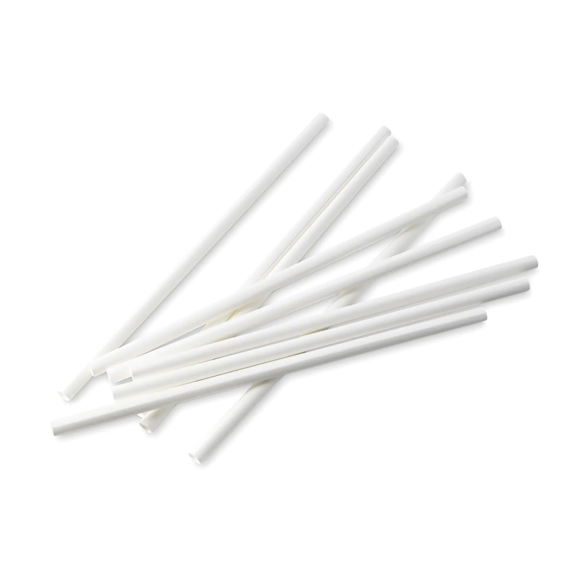 Jumbo Trinkhalm 23 cm, Ø 0,8 cm, weiss, vertikal gerollt