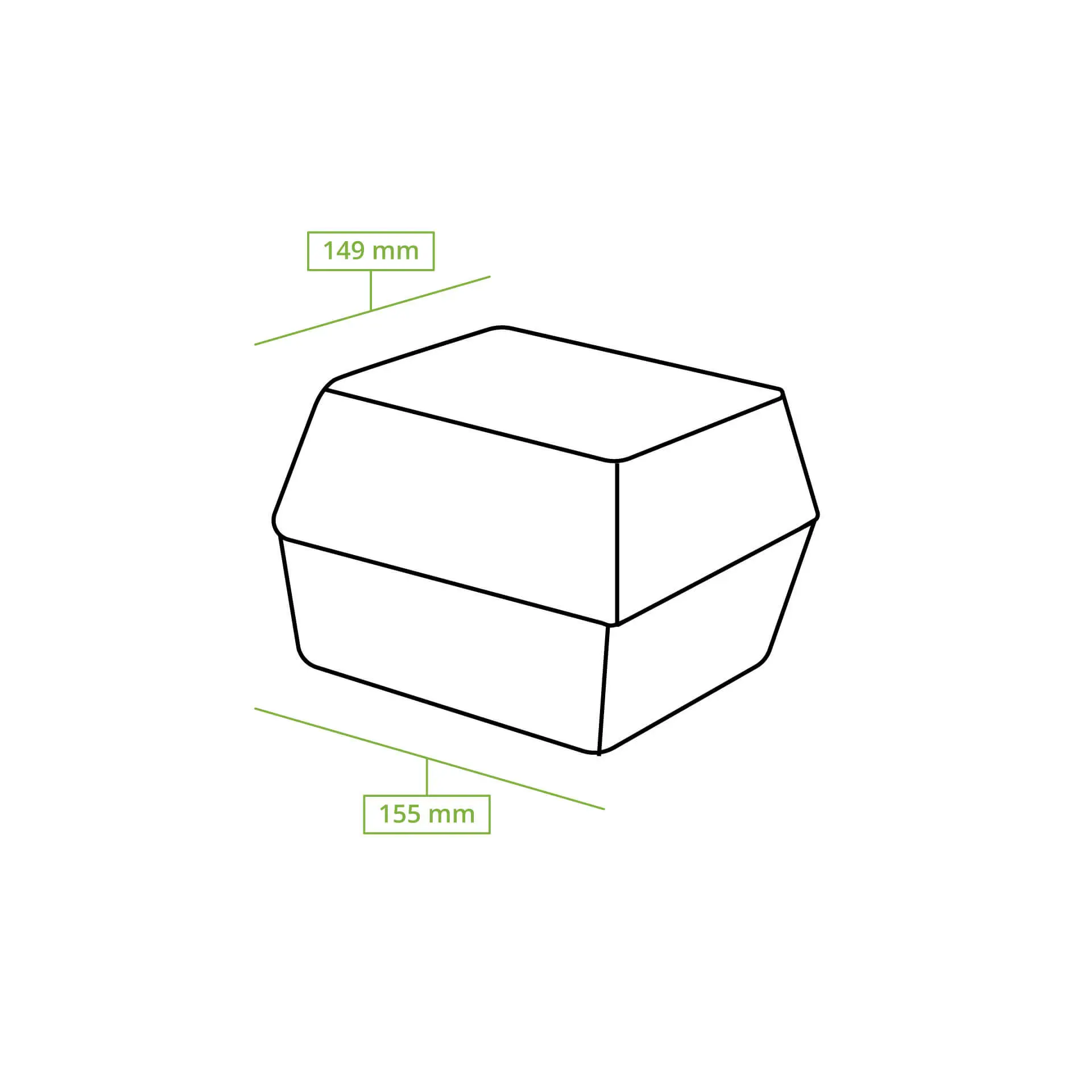 Burgerboxen aus Zuckerrohr, 15 x 15 x 8 cm, quadratisch Burgerboxen aus Zuckerrohr, 15 x 15 x 8 cm, quadratisch